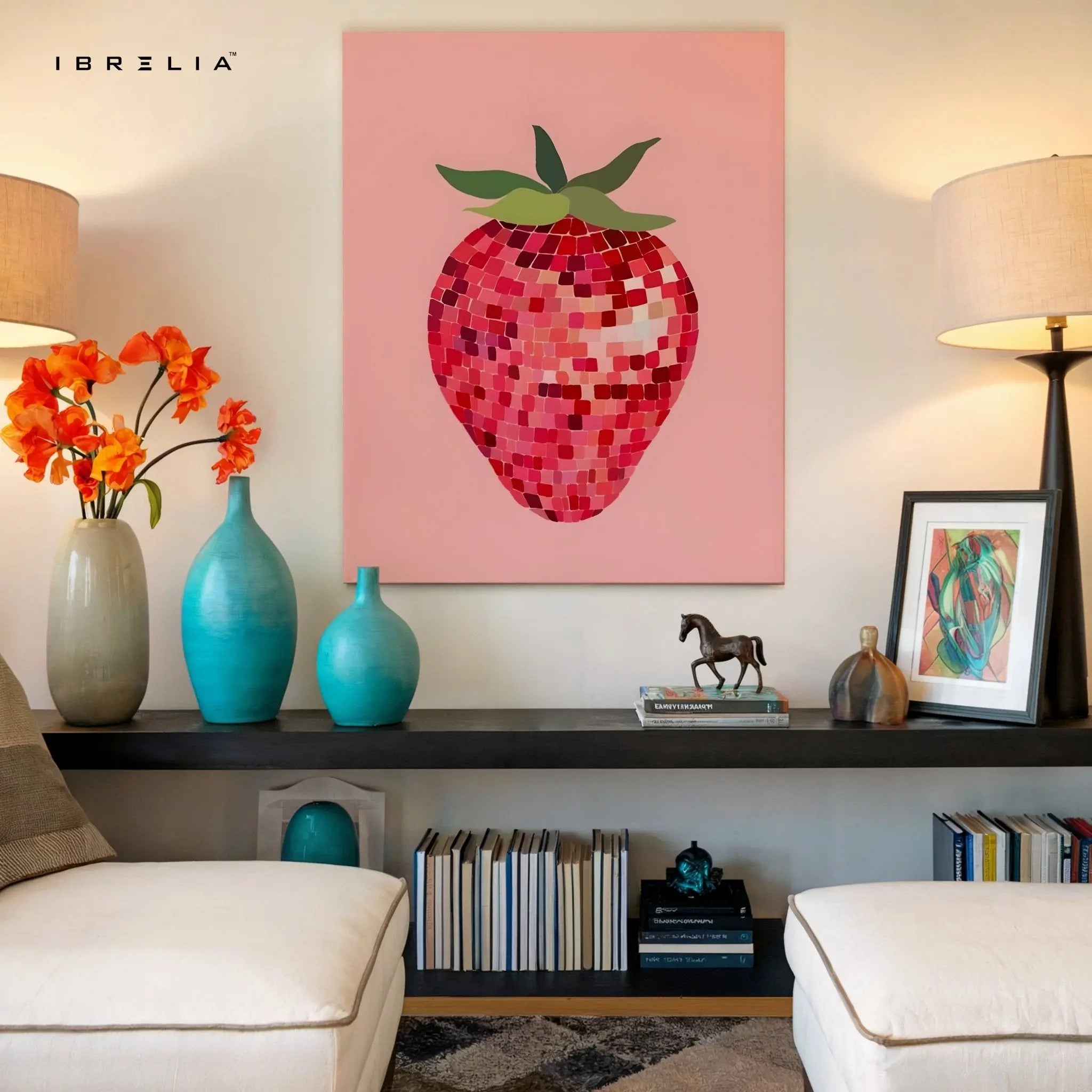 Pixel Strawberry Wall Frame | 4K Ultra Wrap Frame Wall Art in Pakistan | IBRELIA™ - IBRELIA