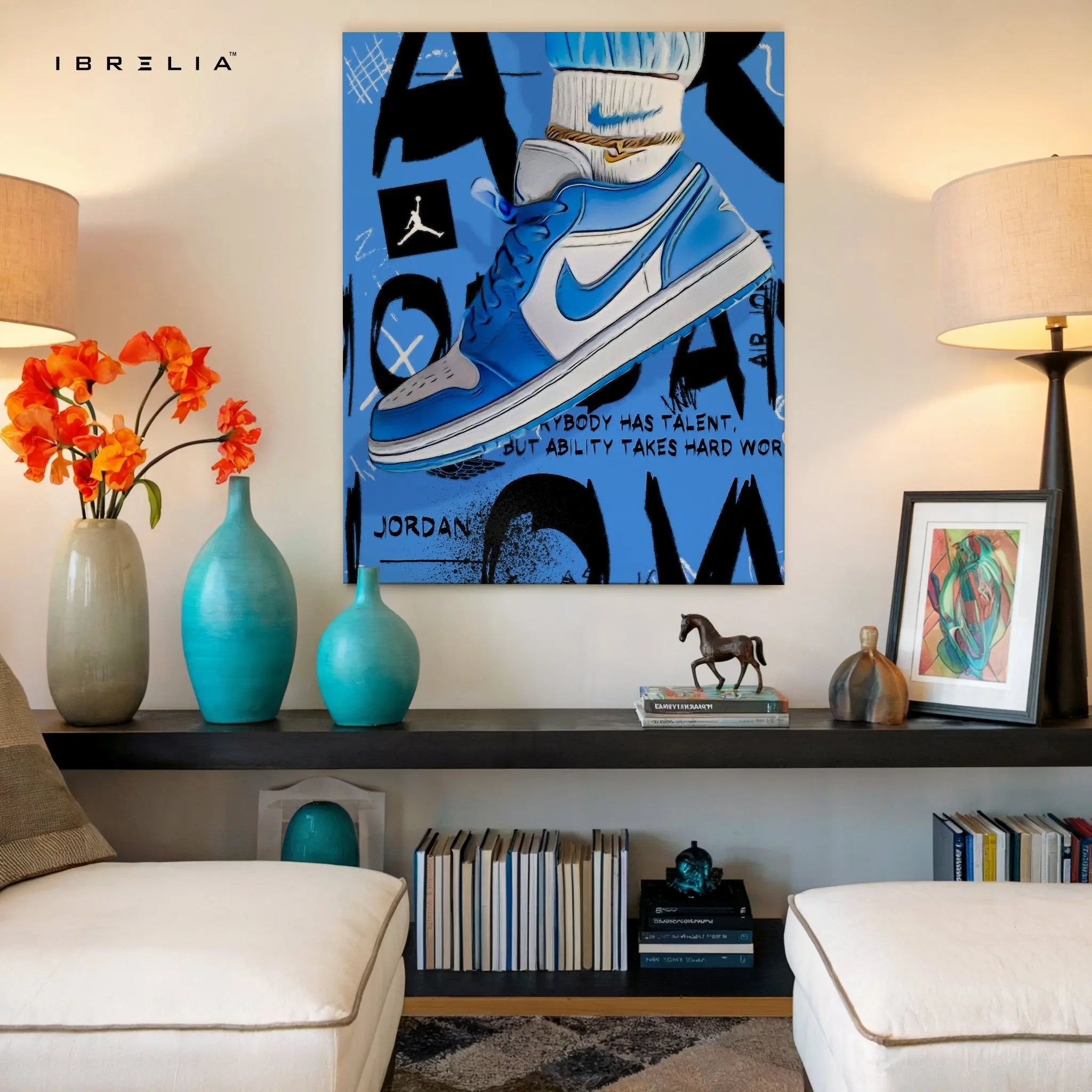 Air Jordan Blue Edition – 4K Ultra Wrap Frame Wall Art in Pakistan | IBRELIA™ - IBRELIA