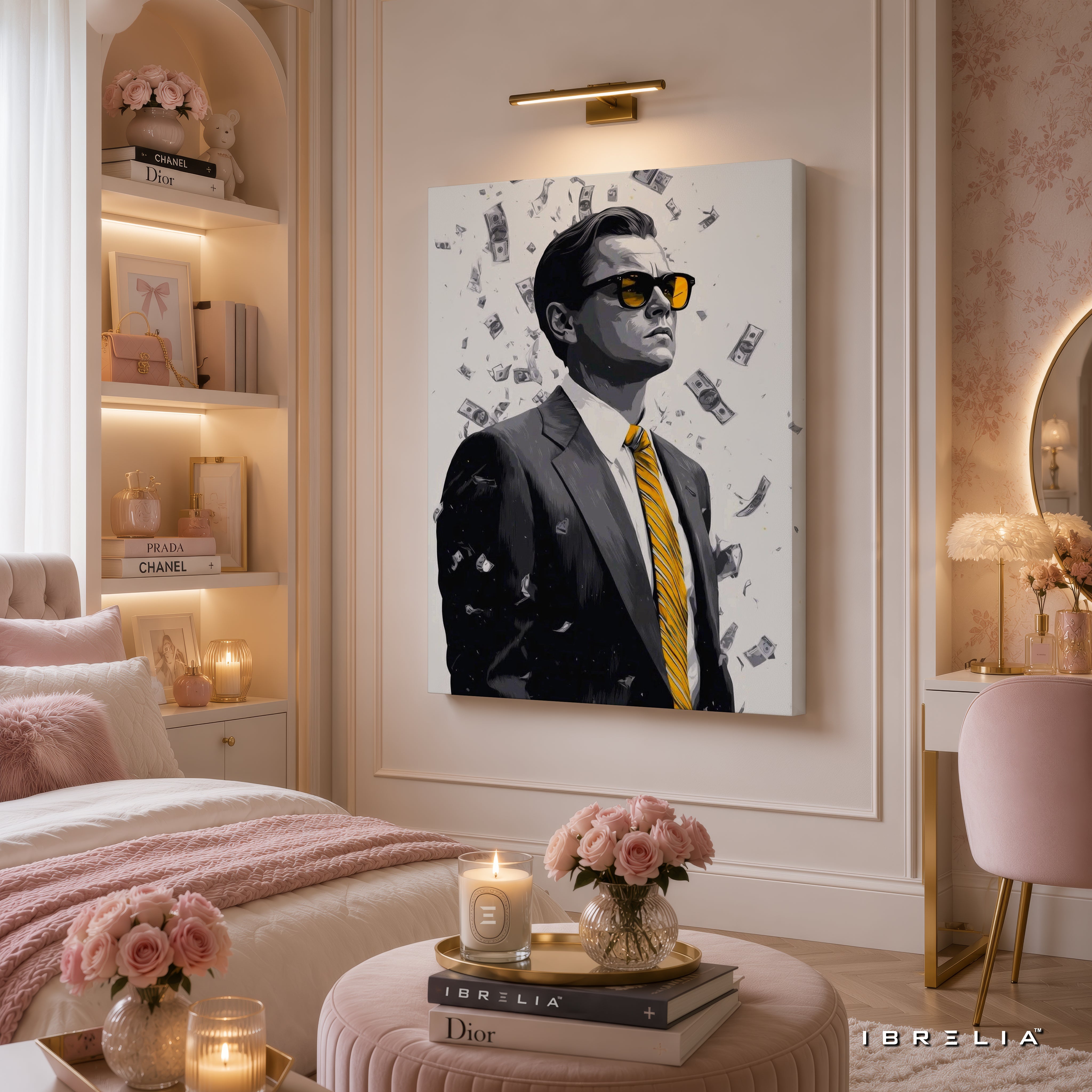 The Wolf of Wall Street Leonardo DiCaprio Canvas Wall Art – Premium Wrapped Movie Wall Decor | IBRELIA™
