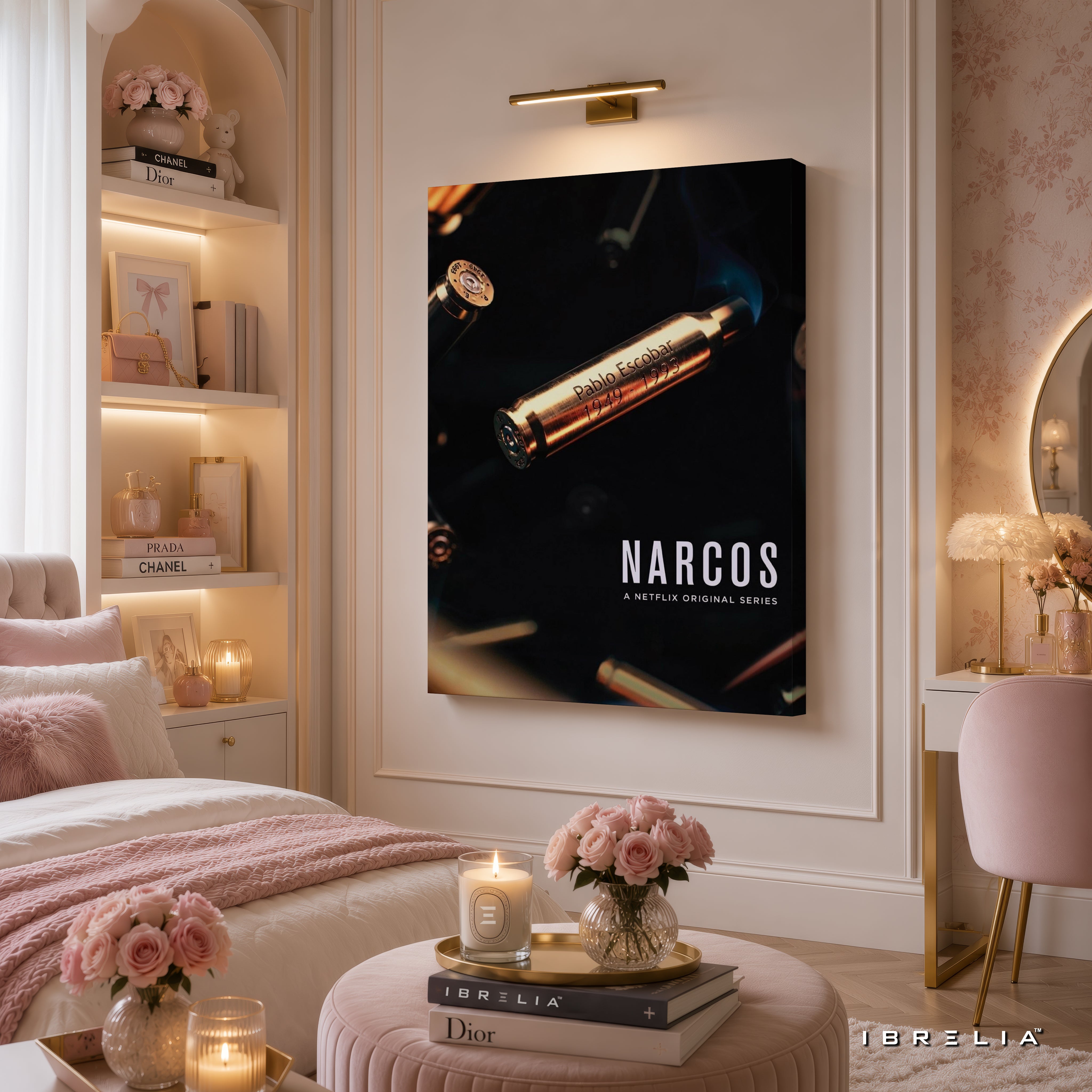 Narcos Pablo Escobar Bullet Premium Wall Art – Netflix Crime Series 4K Wrapped MDF Frame | IBRELIA™