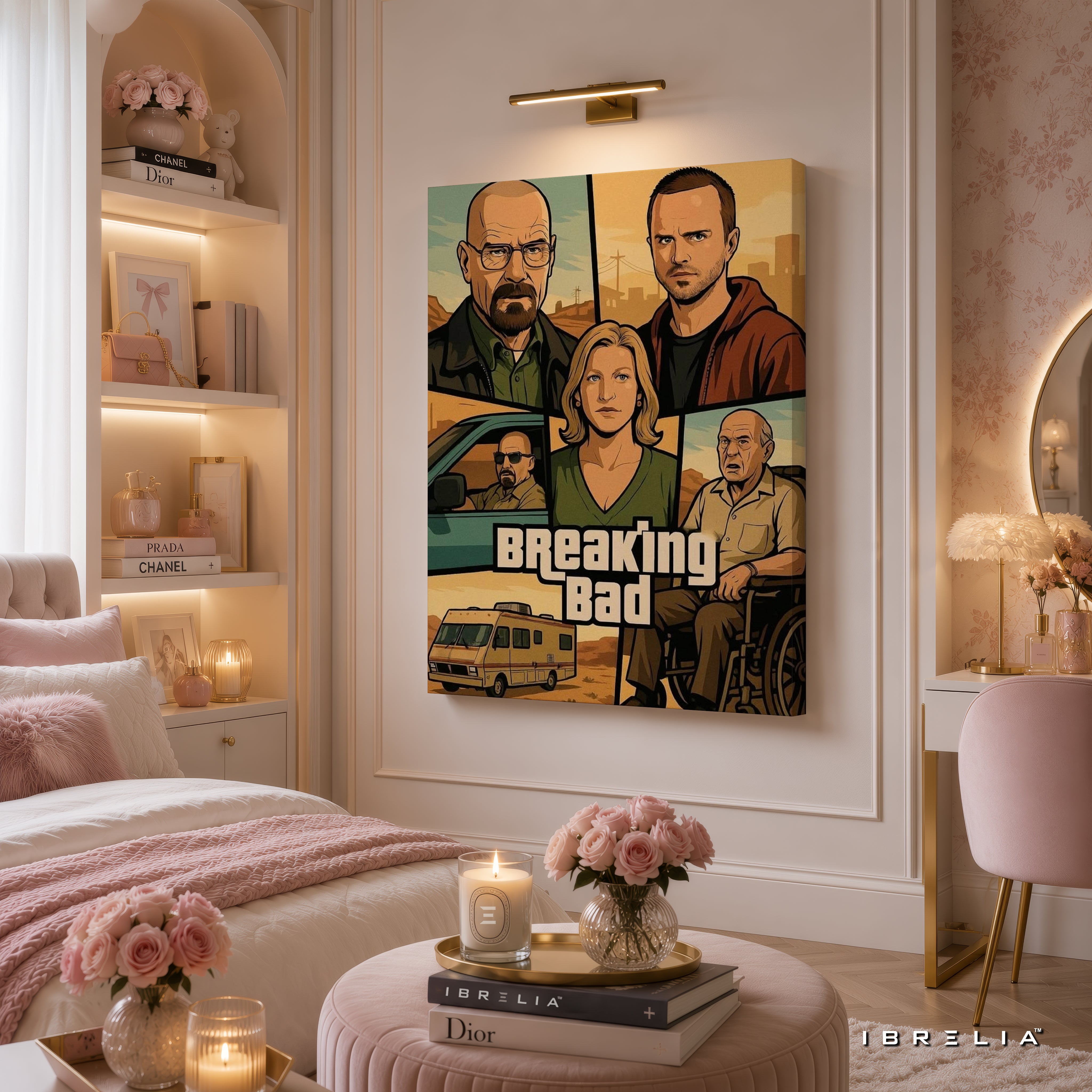 Breaking Bad Vintage Comic Canvas Wall Art – Walter White & Jesse Pinkman Retro Canvas Print | Breaking Bad Wall Decor | IBRELIA™