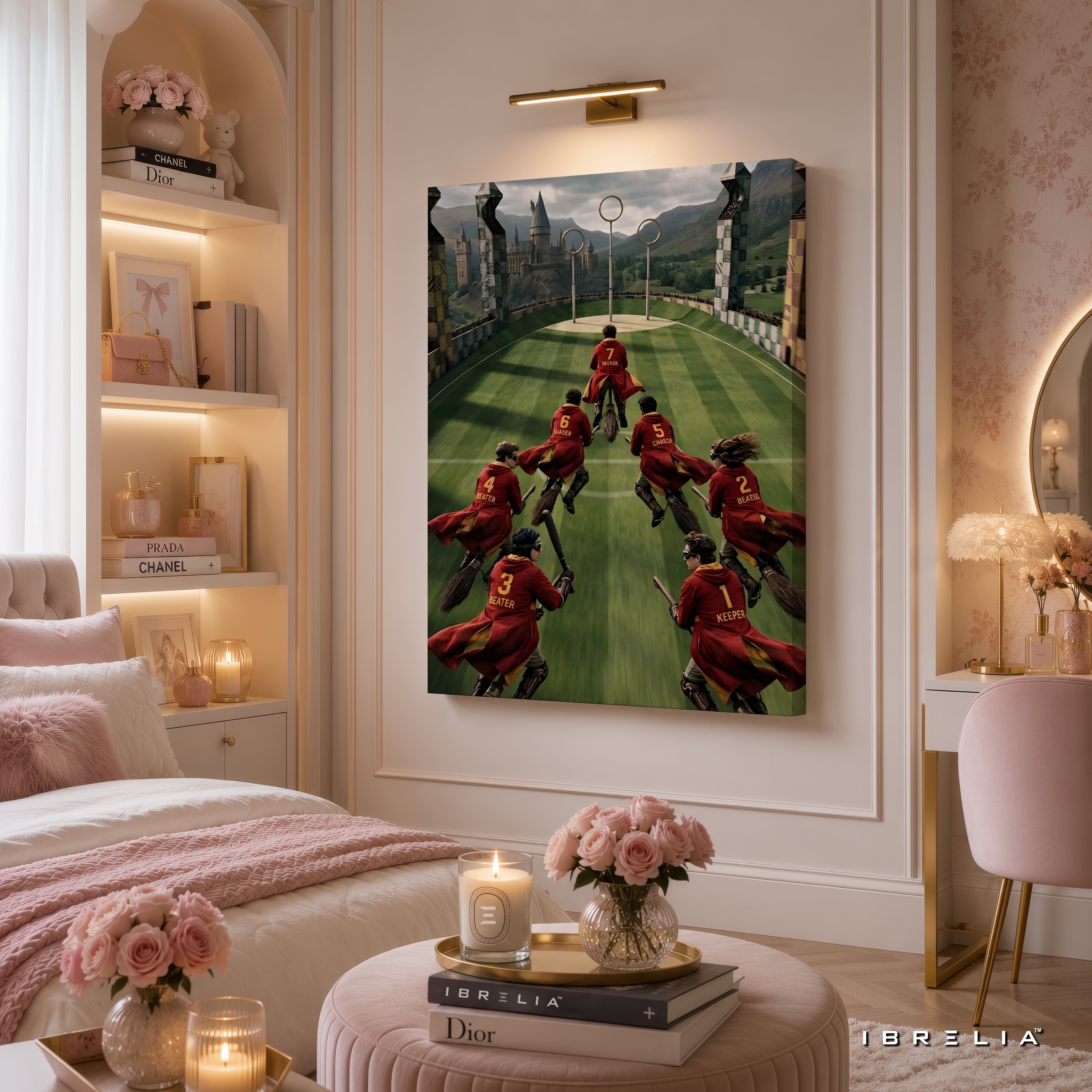 Harry Potter Quidditch Wall Art – Hogwarts Quidditch Match Premium Wrapped MDF Wall Decor | IBRELIA™
