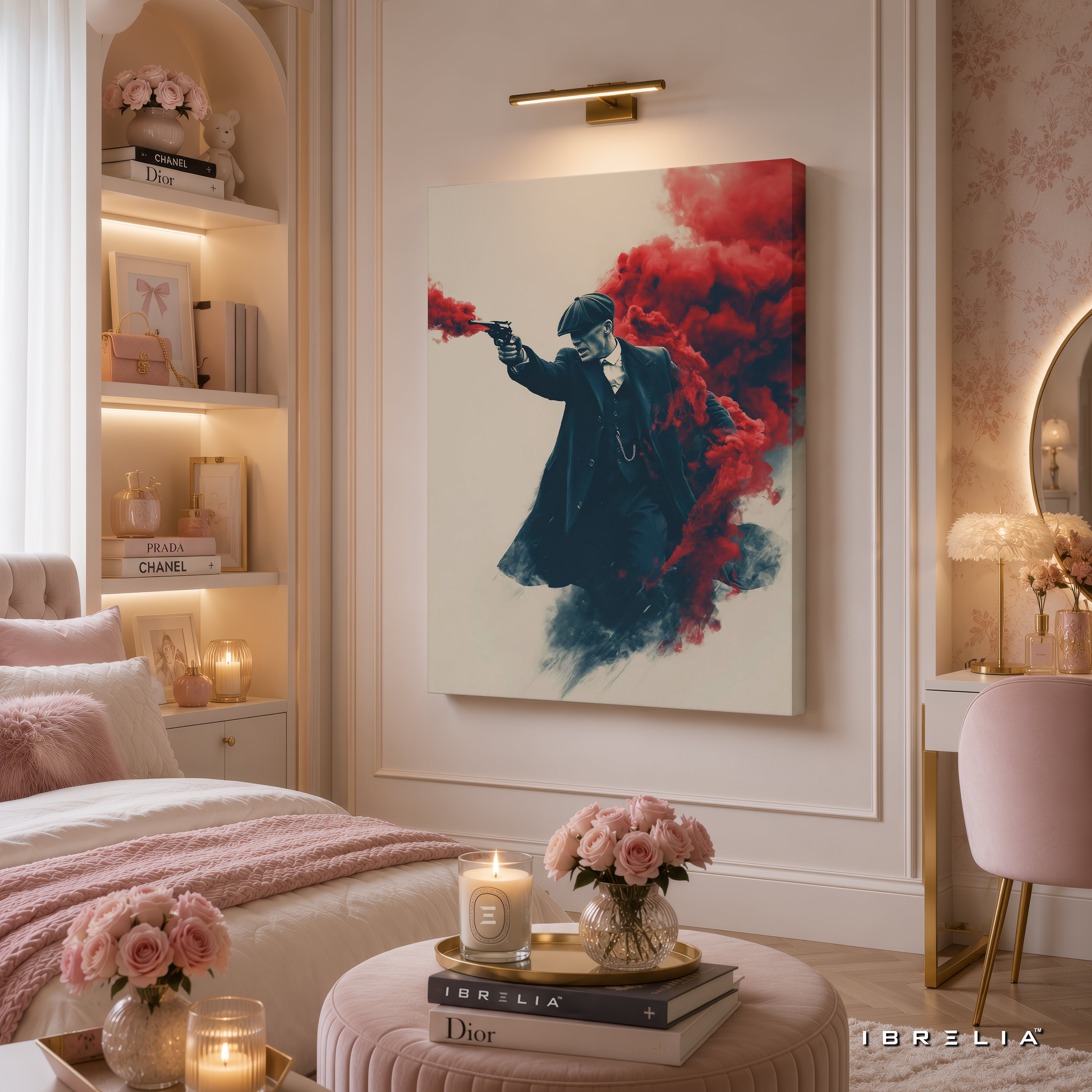 Thomas Shelby Smoke Gun Premium Wall Art – Peaky Blinders 4K Wrapped MDF Frame | IBRELIA™