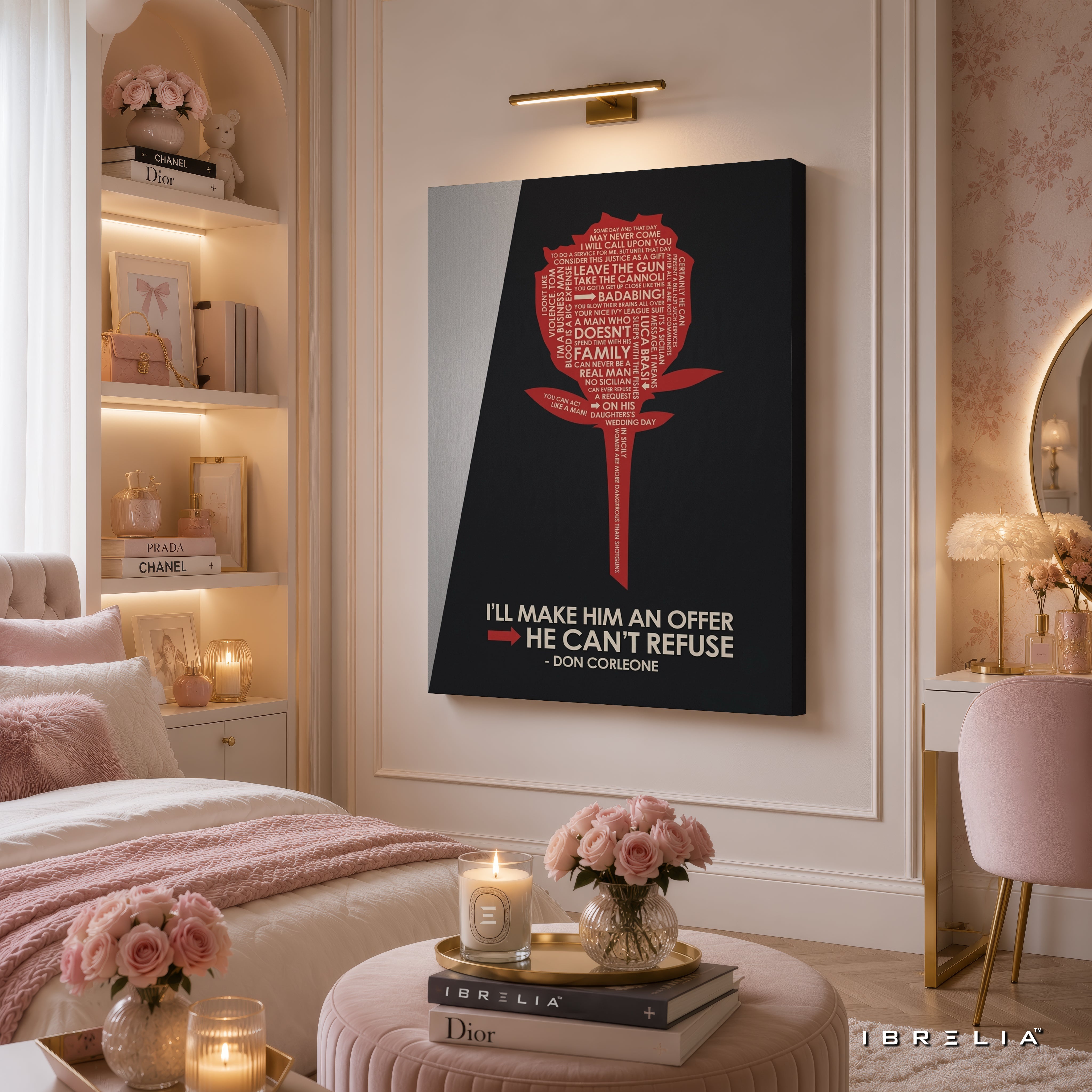 The Godfather Quote Wall Art – Don Corleone "I'll Make Him An Offer He Can't Refuse" Premium Movie Wall Decor | IBRELIA™