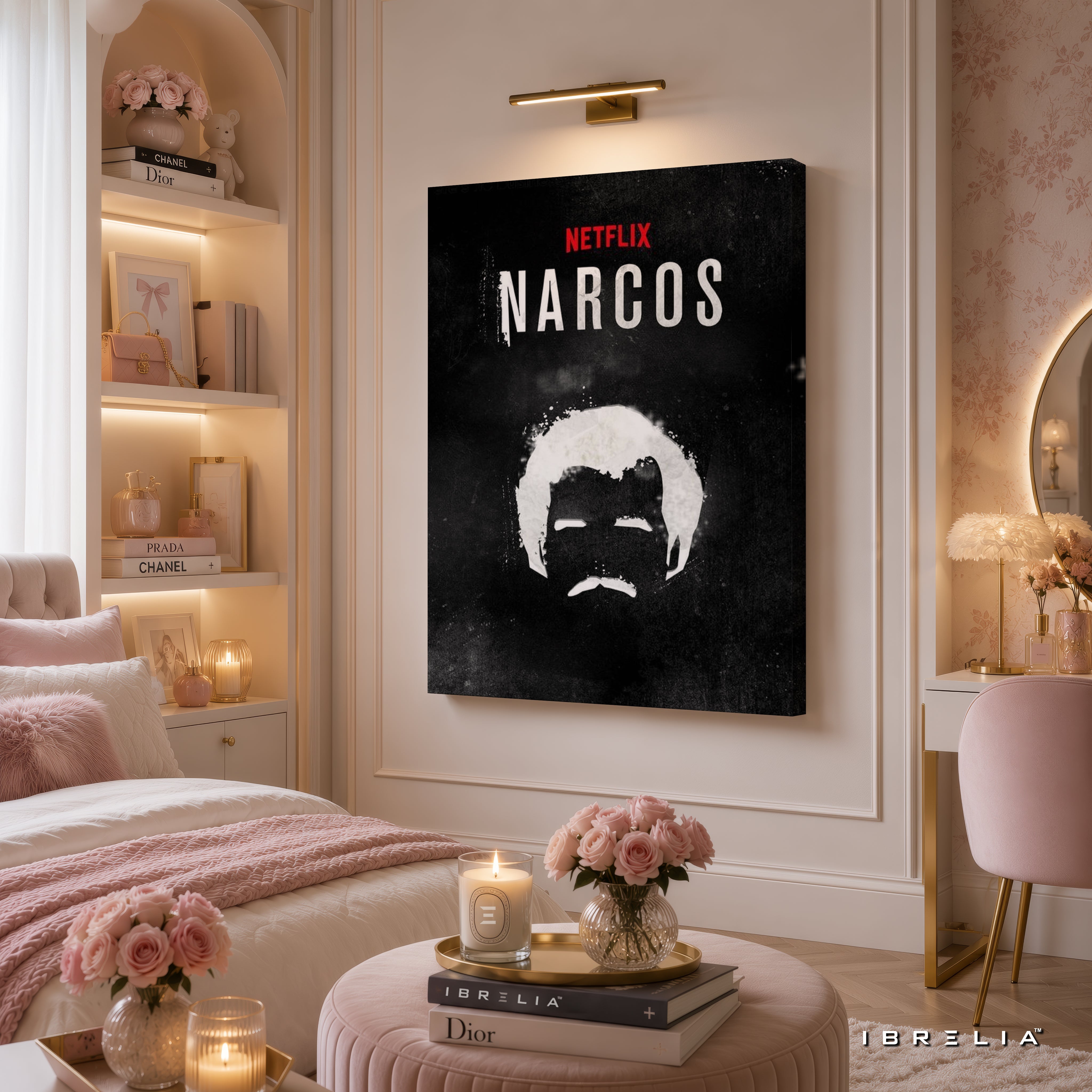 Narcos Minimalist Premium Wall Art – Netflix Inspired Pablo Escobar 4K Wrapped MDF Frame | IBRELIA™