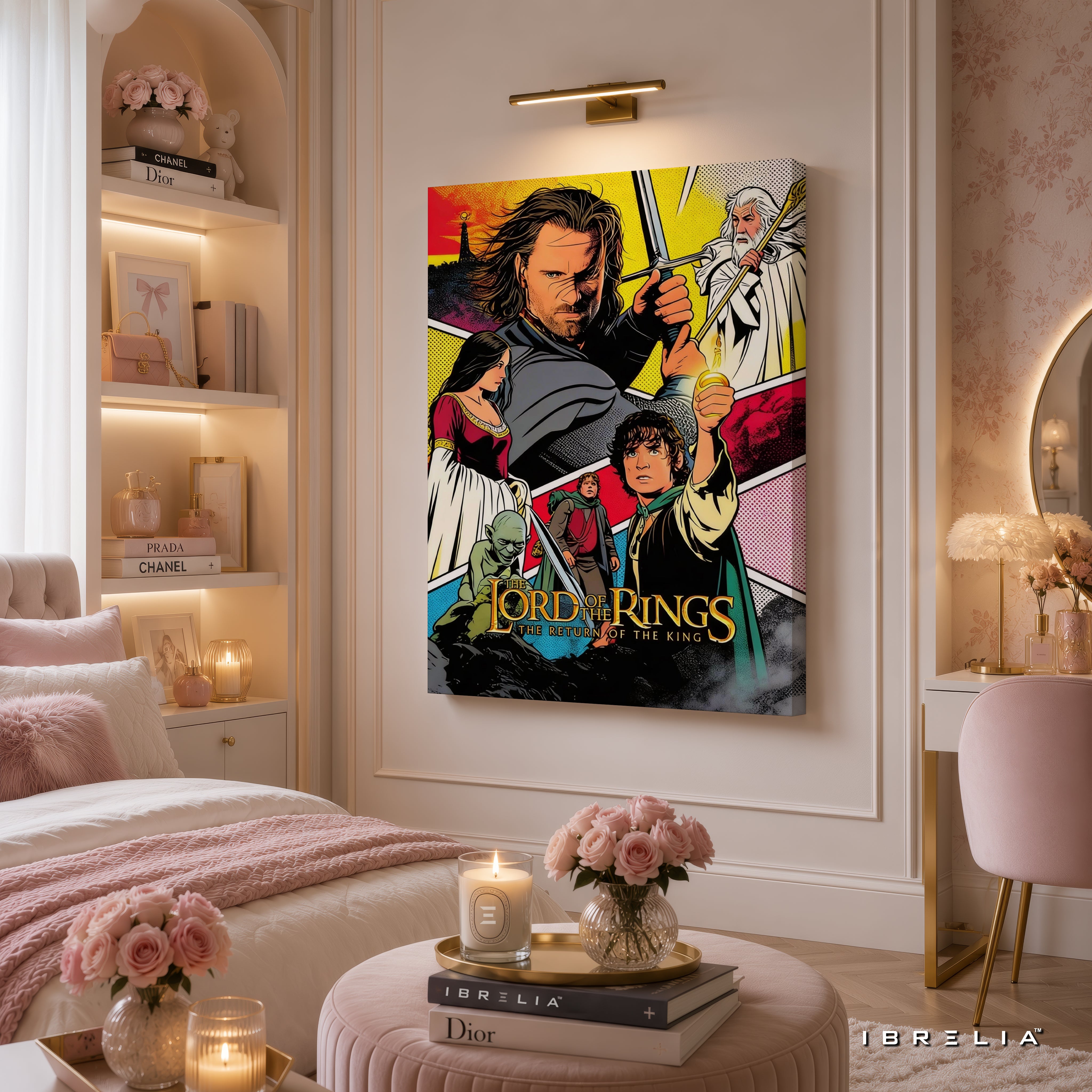 The Lord of the Rings: The Return of the King Premium Canvas Wall Art – Comic Style Fantasy Movie Artwork | Middle-earth Decor | IBRELIA™