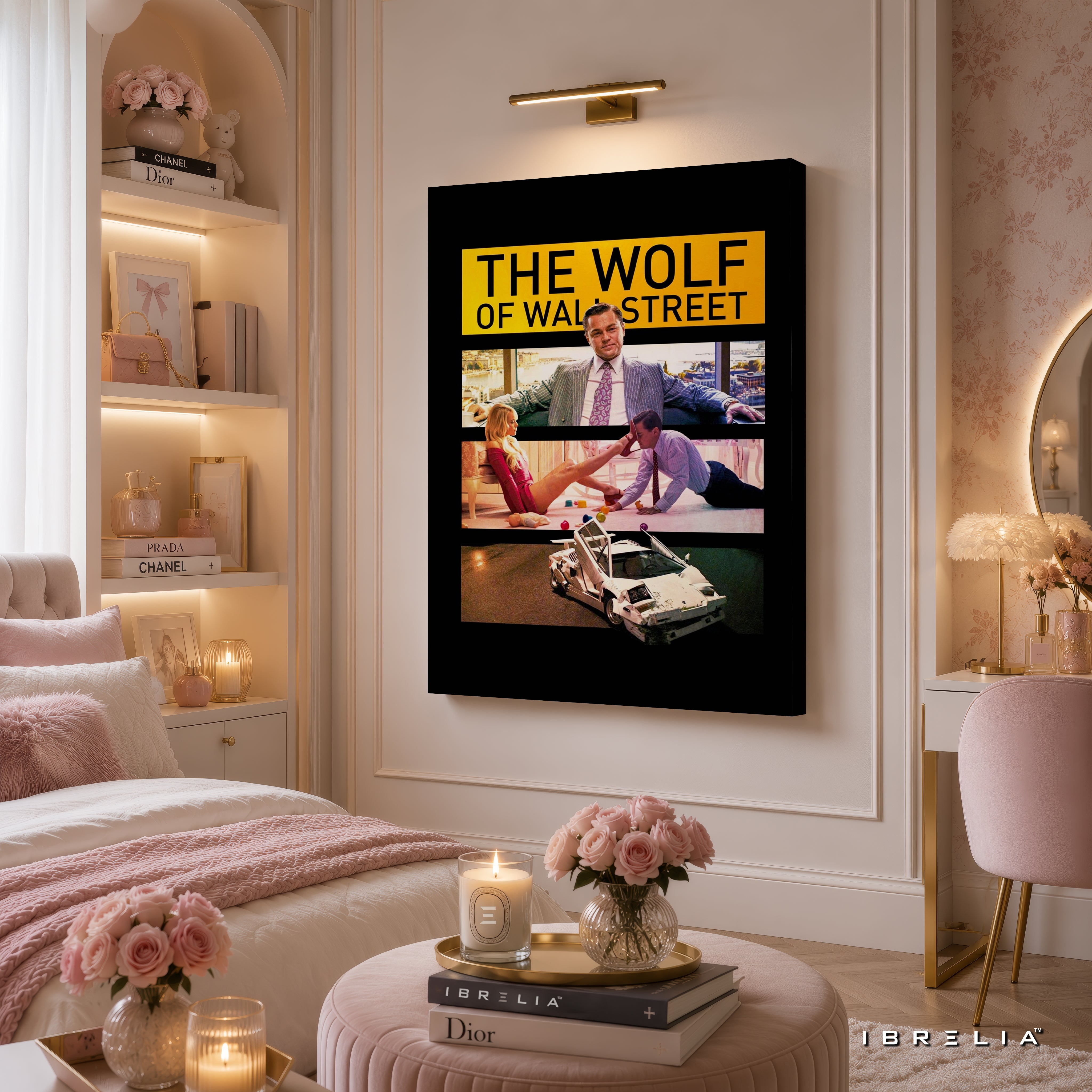 The Wolf of Wall Street Iconic Scenes Premium Canvas Wall Art – Jordan Belfort Movie Poster | Luxury Office Decor | IBRELIA™