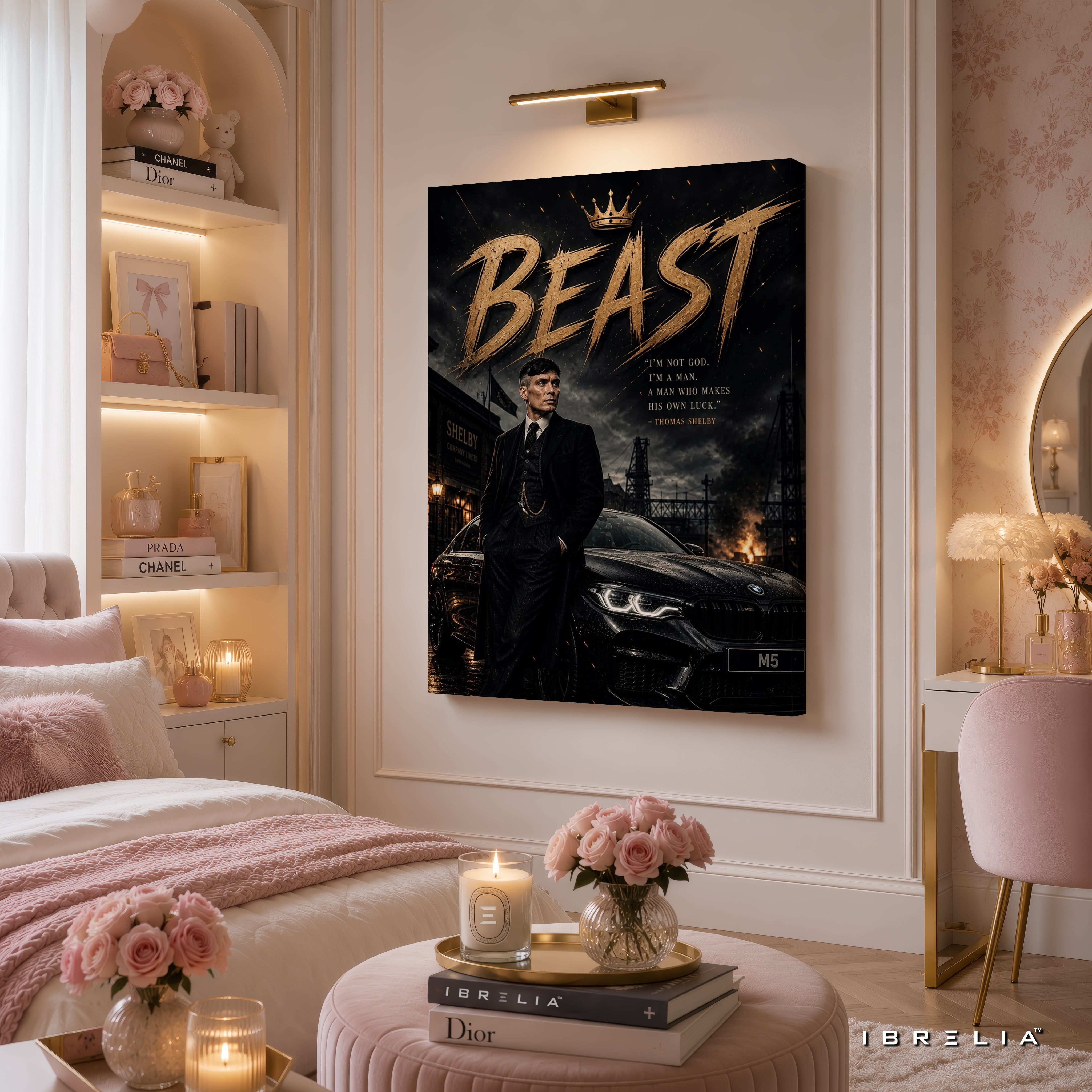 Thomas Shelby Beast Premium Wall Art – Peaky Blinders 4K Wrapped MDF Frame | IBRELIA™