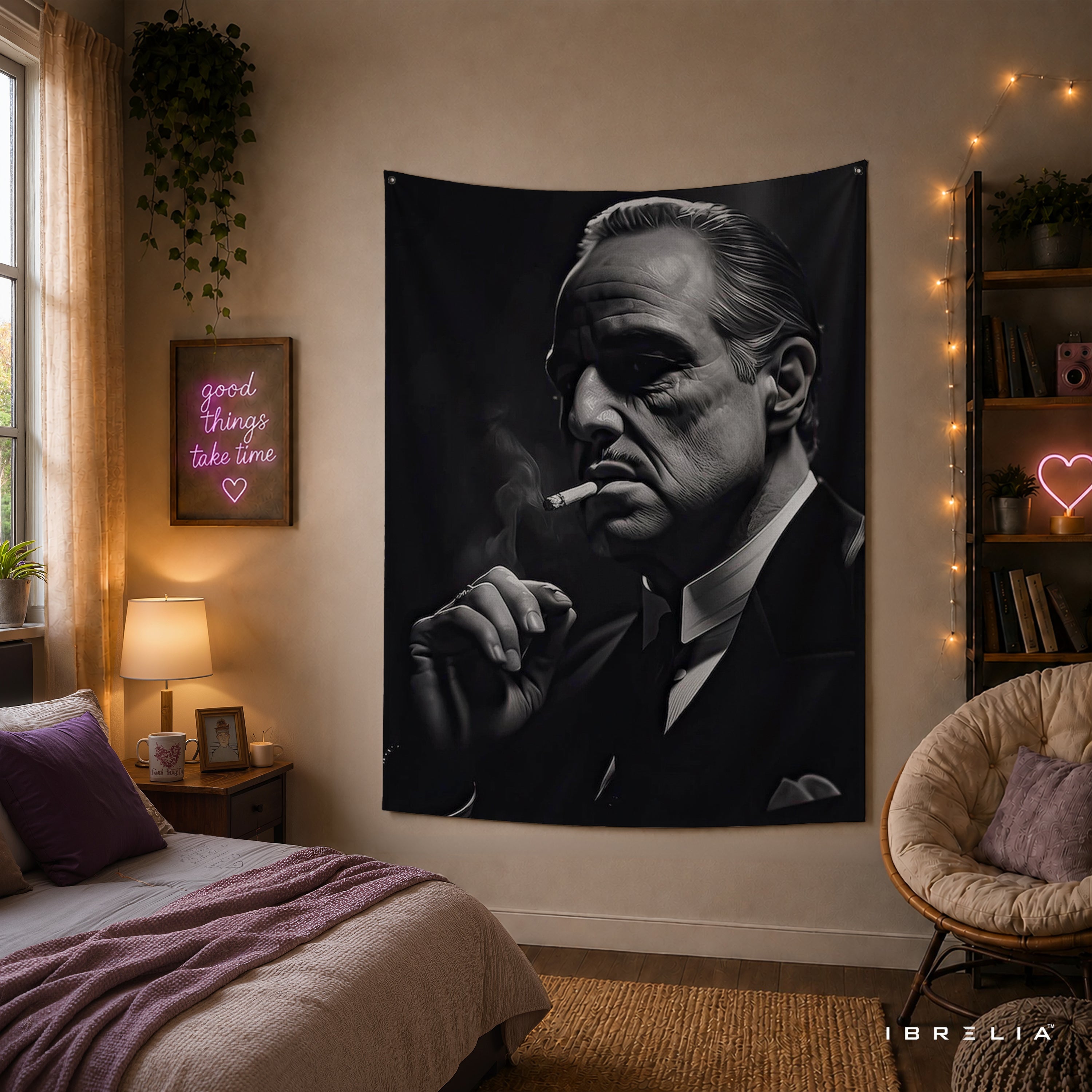 The Godfather Black & White Wall Tapestry – Premium Movie Wall Hanging & Home Decor in Pakistan