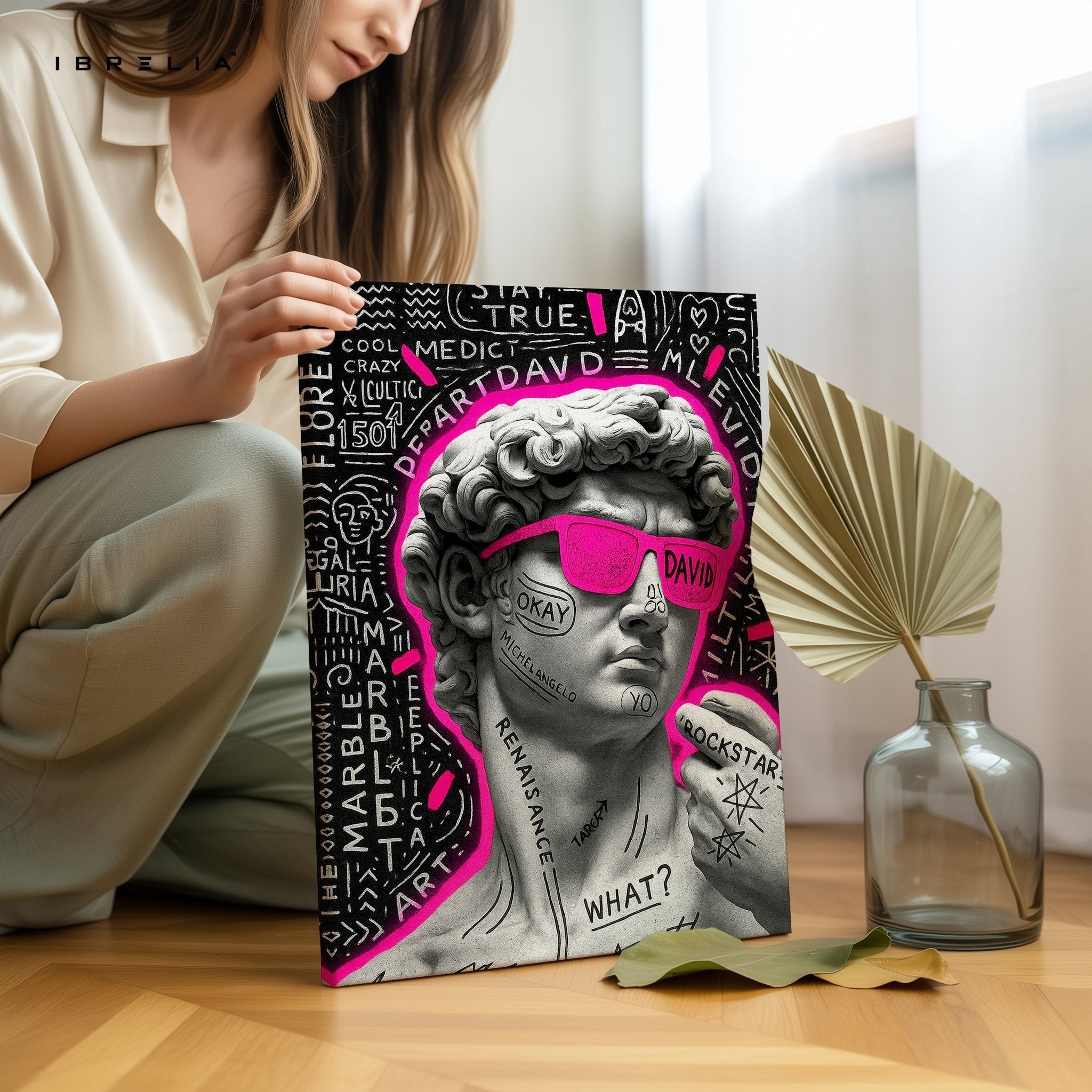 David Rockstar Neon Wall Frame | 4K Ultra Wrap Frame Wall Art in Pakistan | IBRELIA™ - IBRELIA