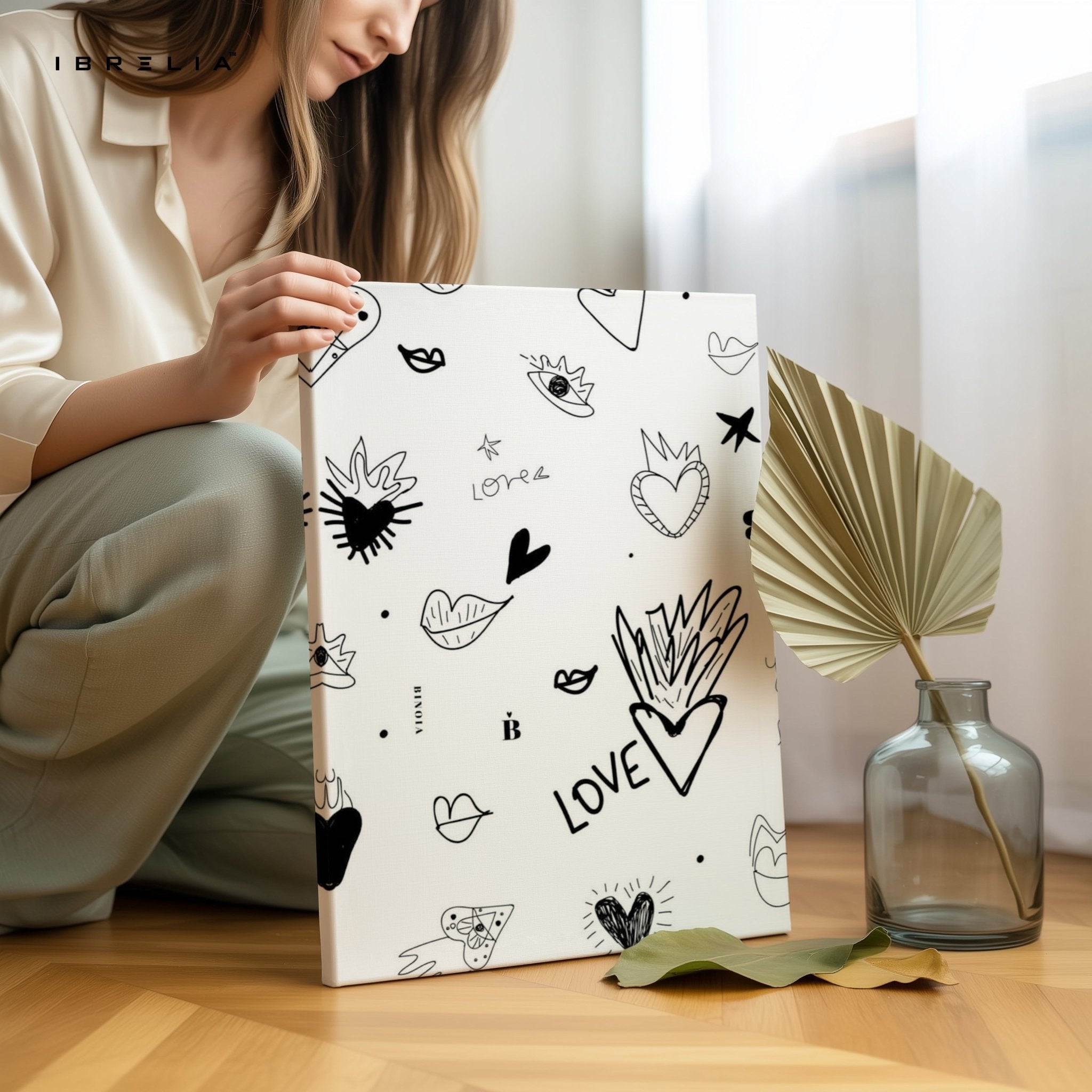 Minimal Love Sketch Wall Frame | 4K Ultra Wrap Frame Wall Art in Pakistan | IBRELIA™ - IBRELIA