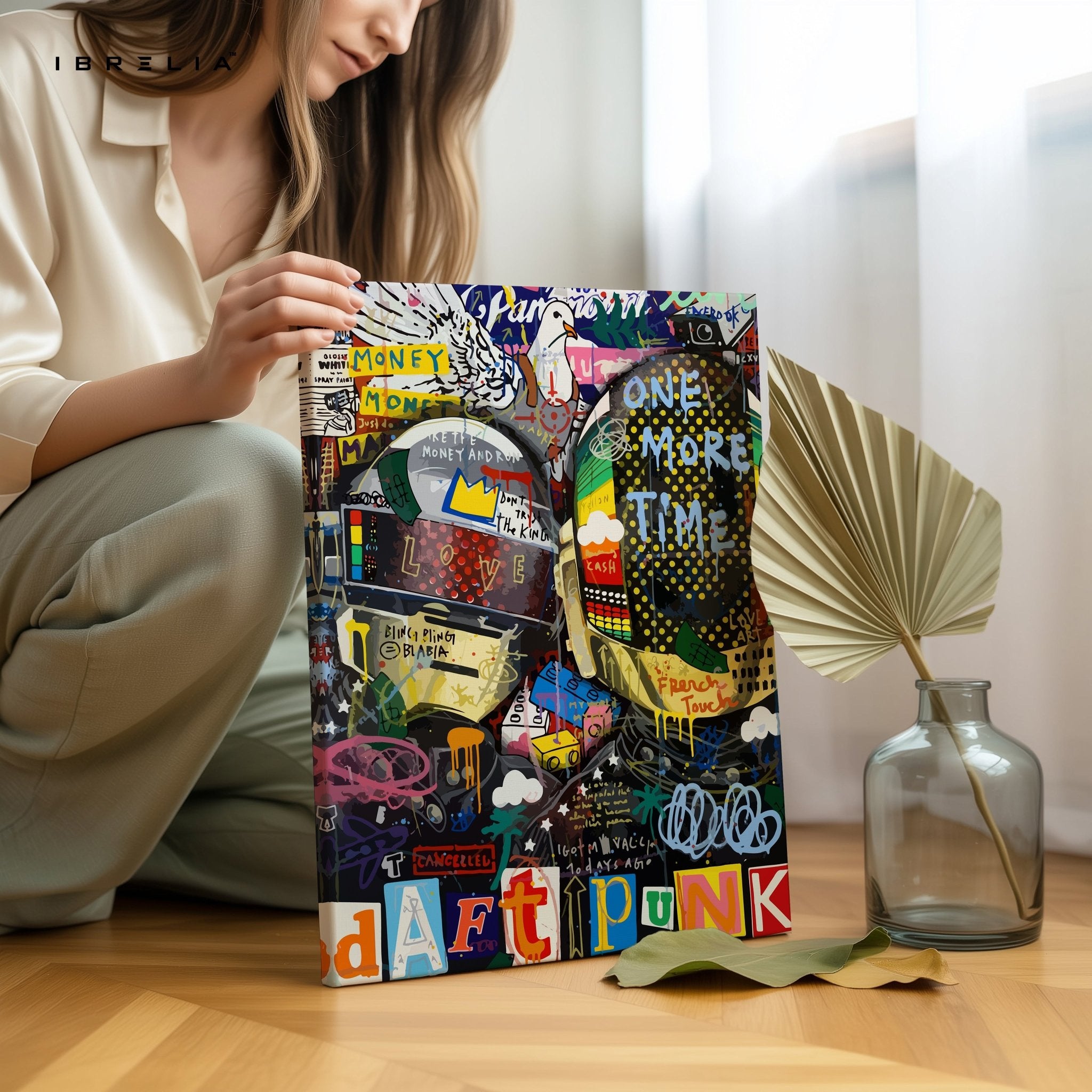 Daft Punk Graffiti Collage – 4K Ultra Wrap Frame Wall Art in Pakistan | IBRELIA™ - IBRELIA