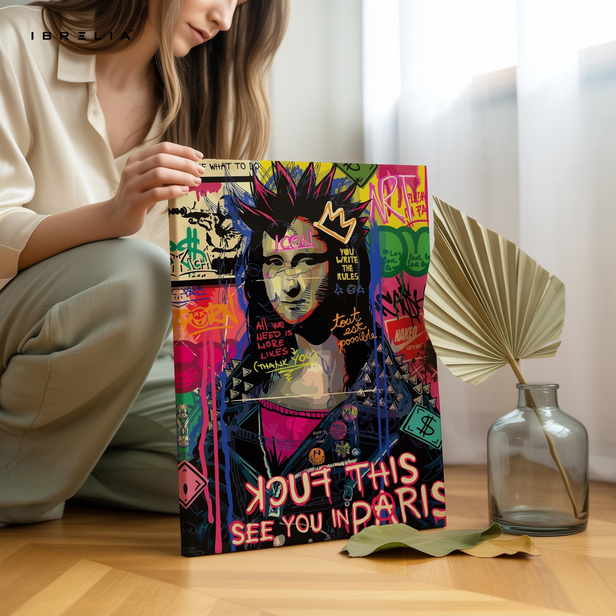 Graffiti Mona Lisa – 4K Ultra Wrap Frame Wall Art in Pakistan | IBRELIA™ - IBRELIA