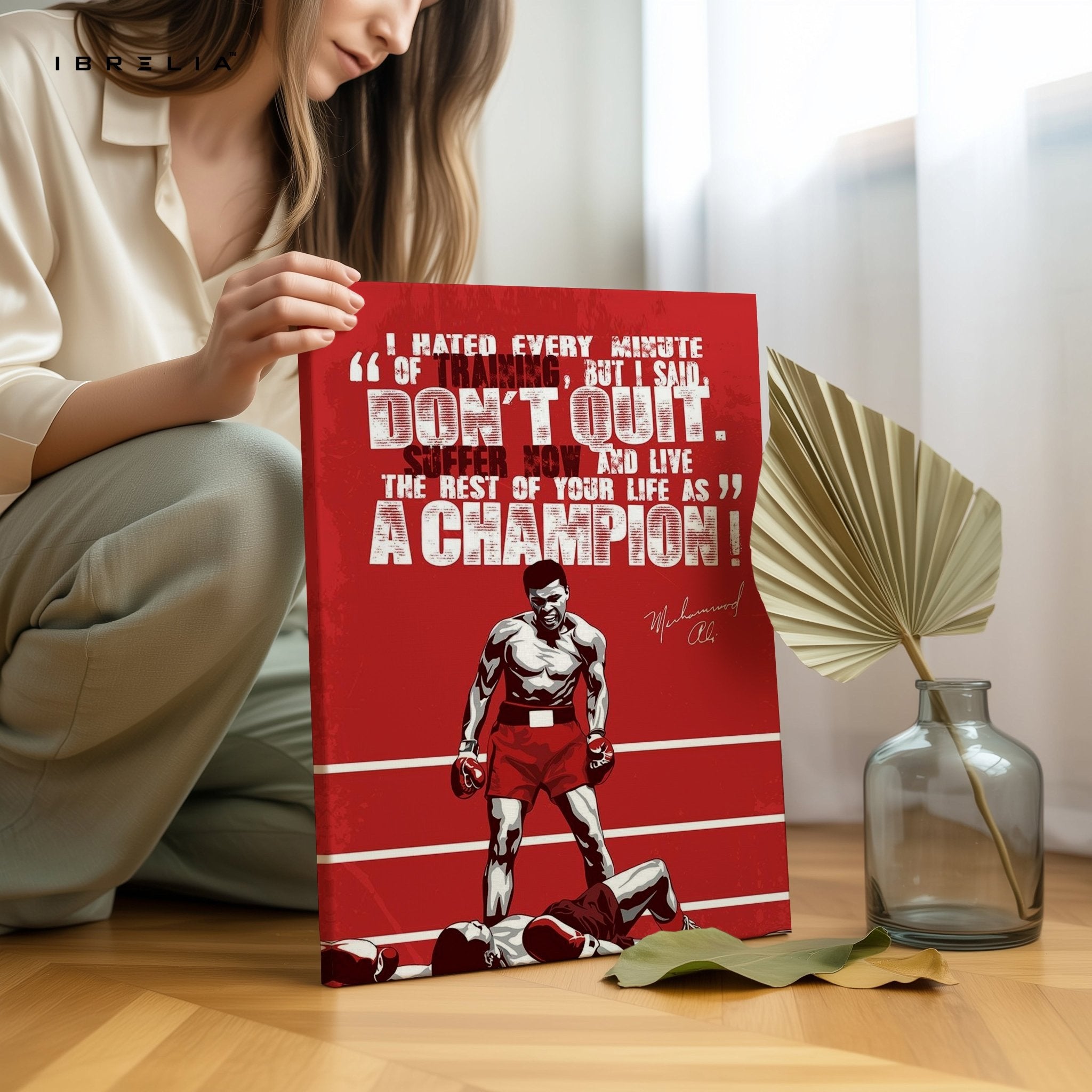 Muhammad Ali “Don’t Quit” Motivational Wall Art – A Champion’s Mindset | IBRELIA™ - IBRELIA