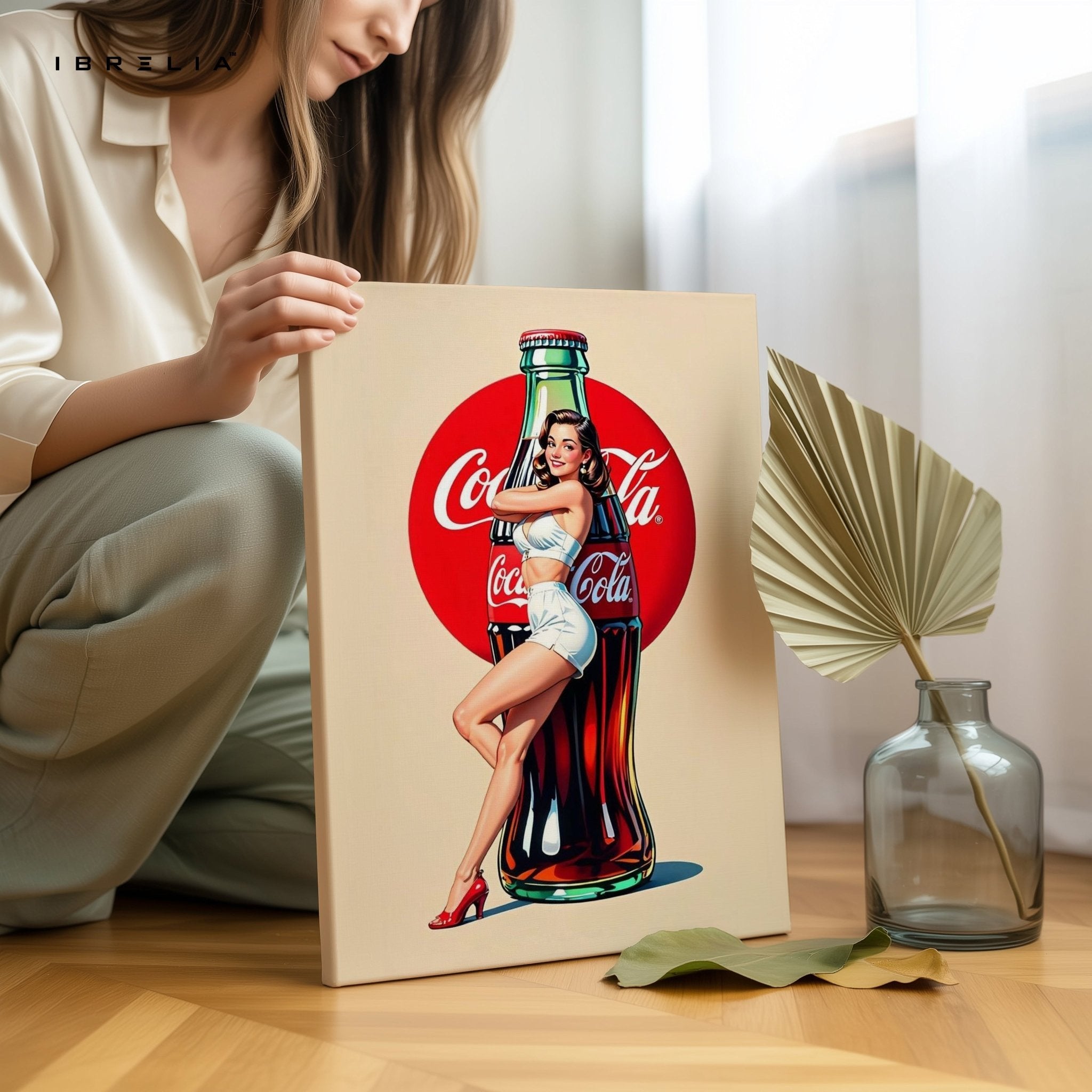 Coca - Cola Girl Wall Frame | 4K Ultra Wrap Frame Wall Art in Pakistan | IBRELIA™ - IBRELIA