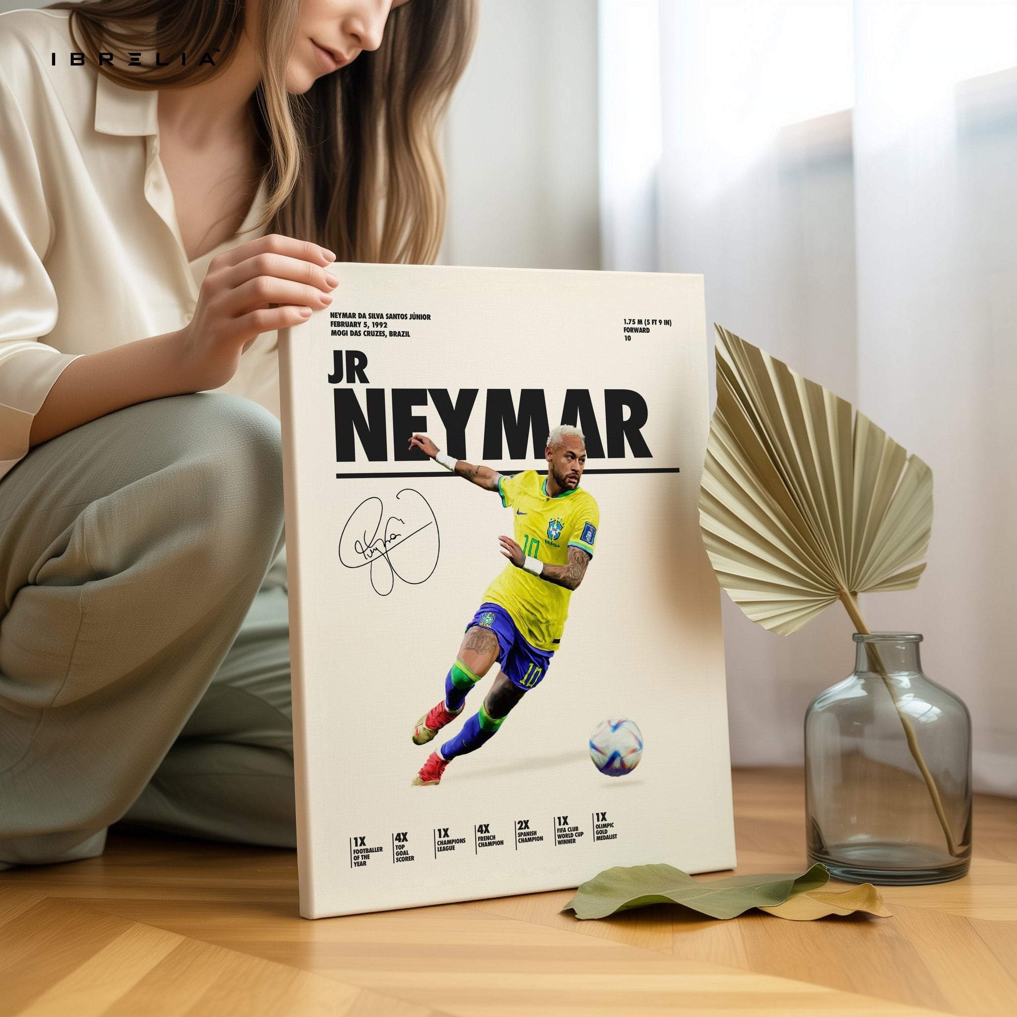 Neymar Jr Brazil Kick Pose – 4K Ultra Wrap Frame Wall Art in Pakistan | IBRELIA™ - IBRELIA