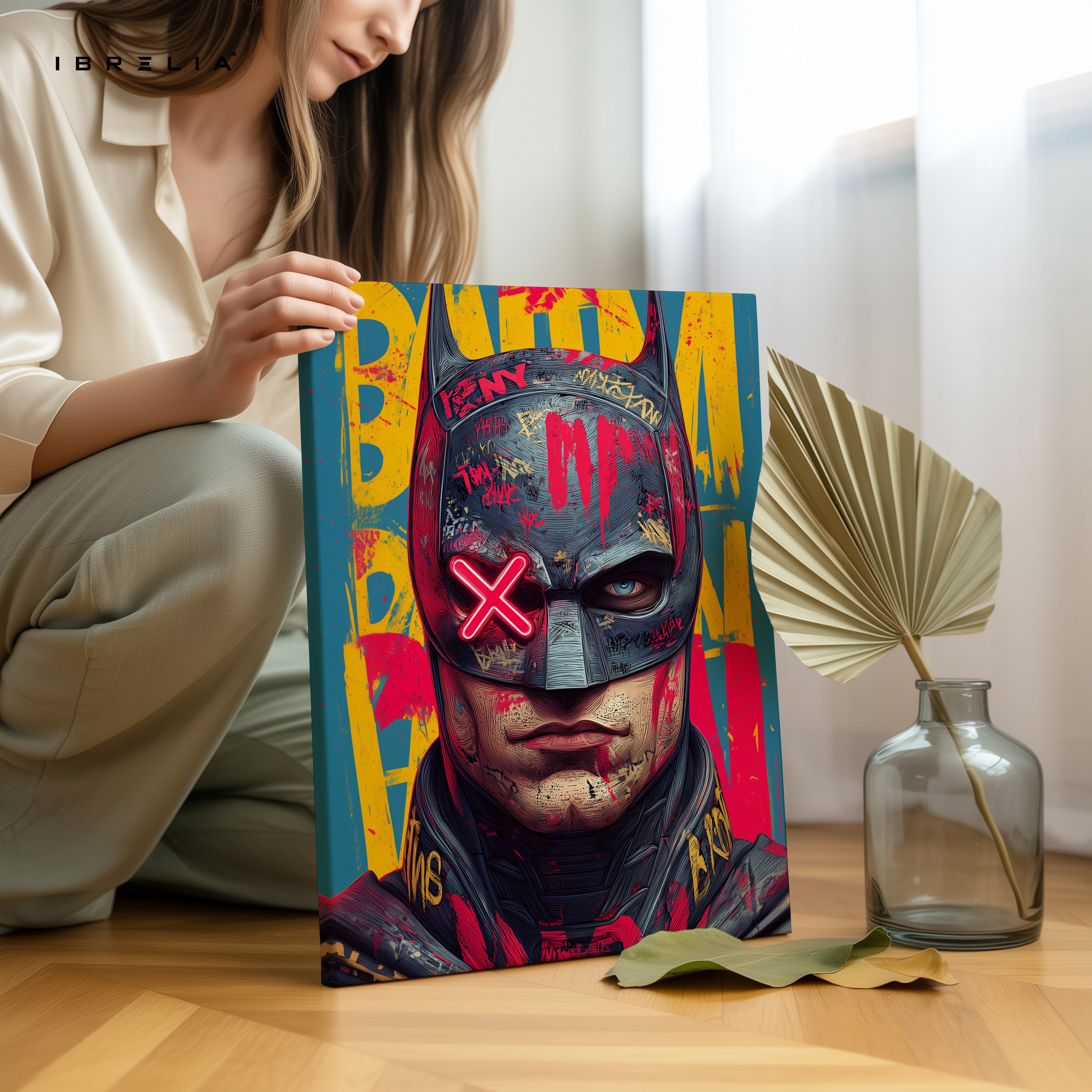 Batman Neon Graffiti Wall Frame | 4K Ultra Wrap Frame Wall Art in Pakistan | IBRELIA™