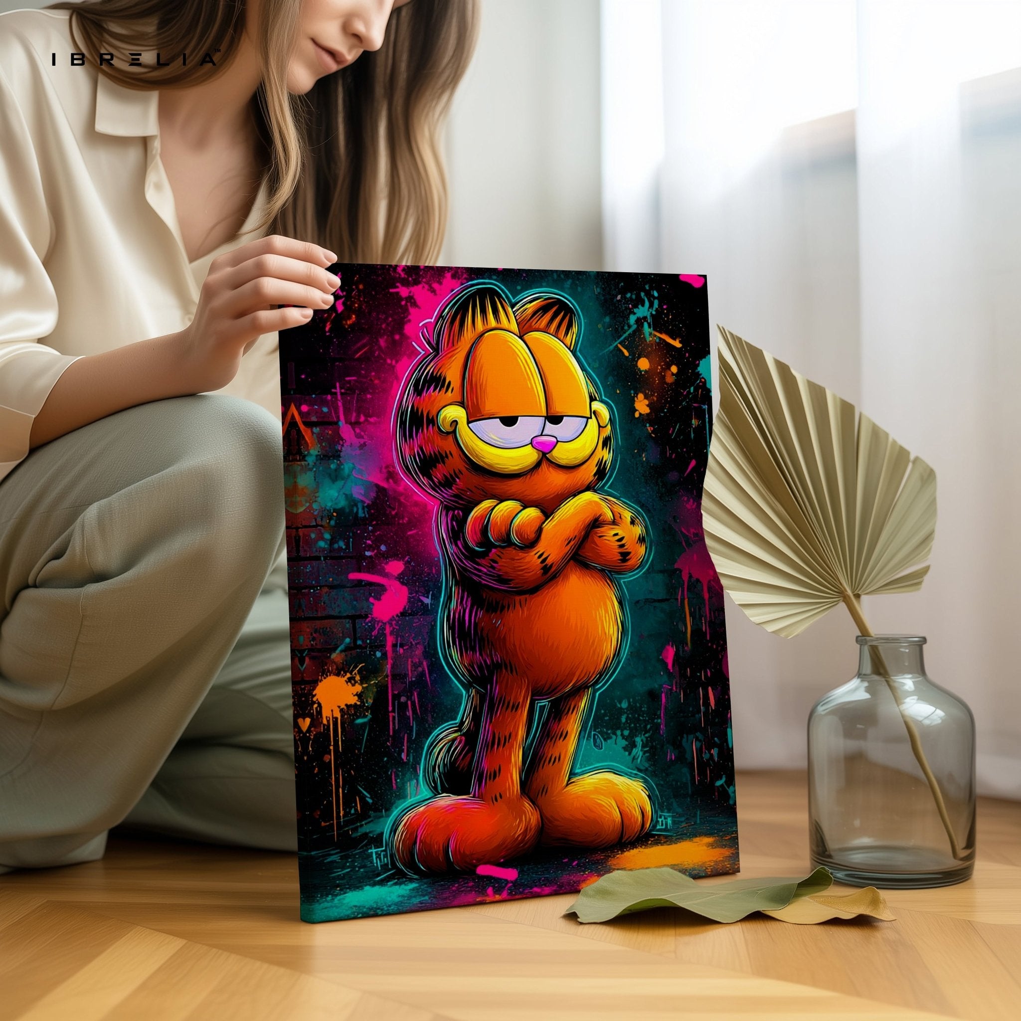 Graffiti Garfield Wall Frame | 4K Ultra Wrap Frame Wall Art in Pakistan | IBRELIA™ - IBRELIA
