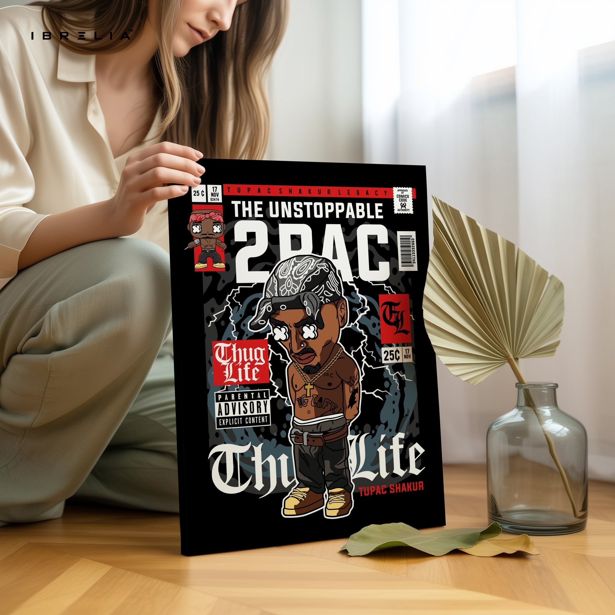 2PAC “Thug Life” Pop Art Comic Edition – 4K Ultra Wrap Frame Wall Art in Pakistan | IBRELIA™ - IBRELIA