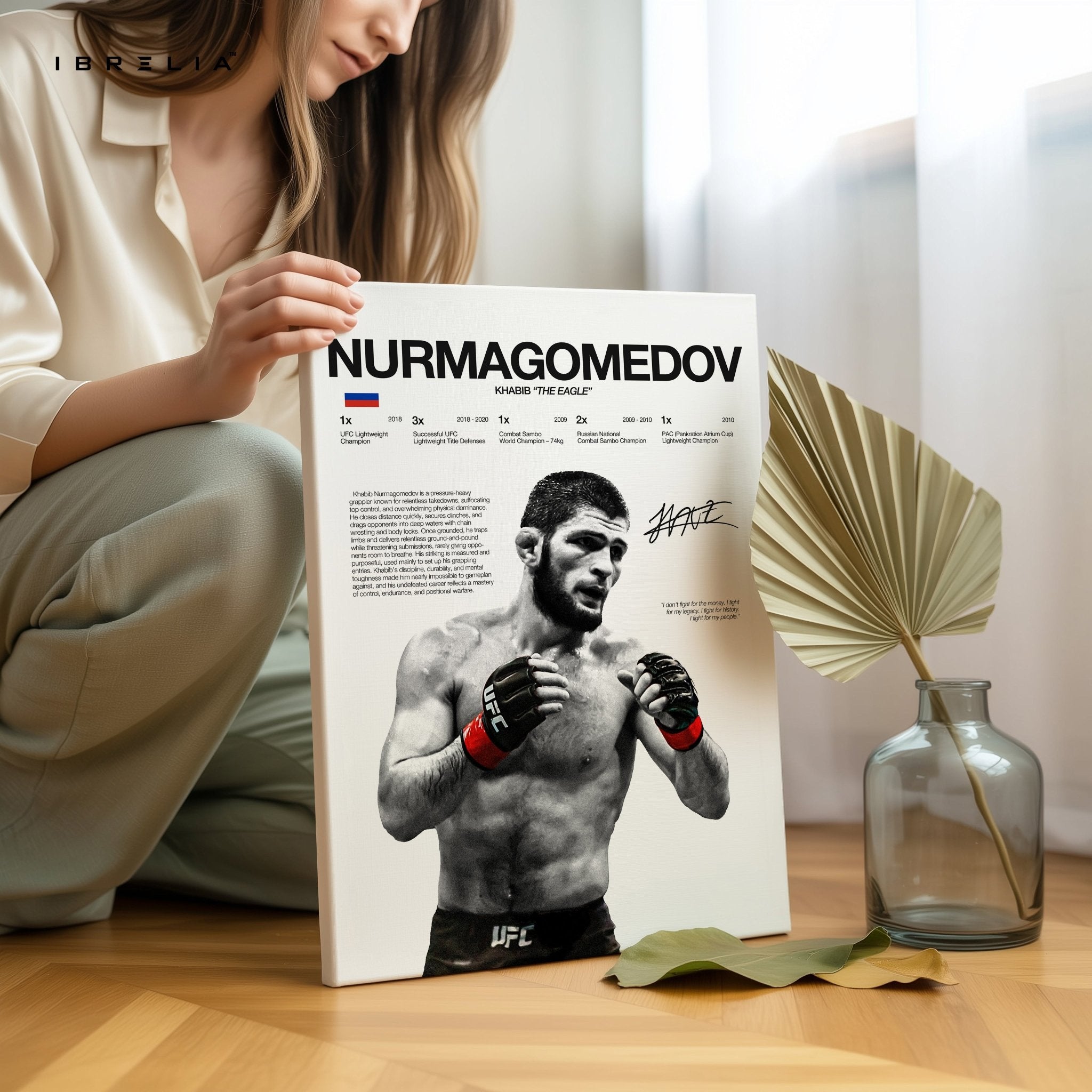 Khabib Nurmagomedov “The Eagle” – UFC Champion 4K Ultra Wrap Frame Wall Art in Pakistan | IBRELIA™ - IBRELIA