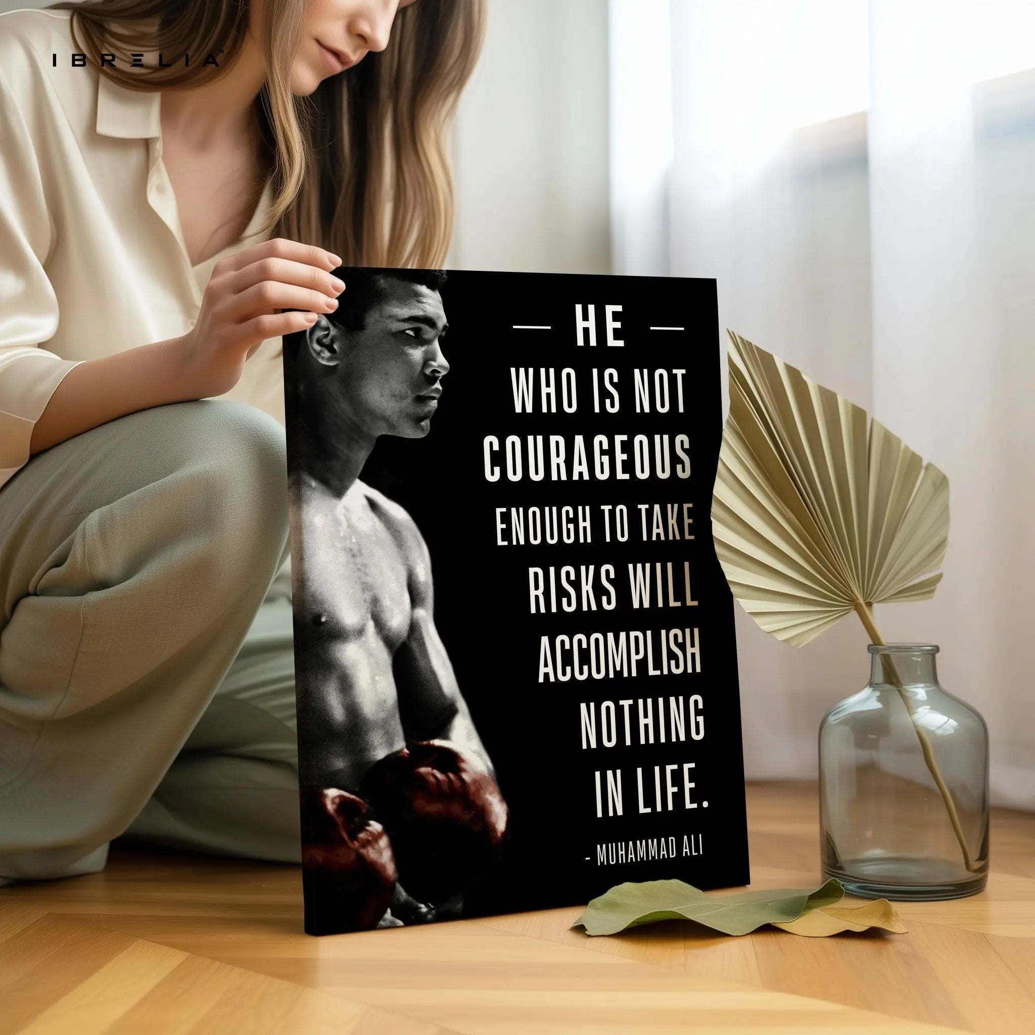Muhammad Ali Courage Quote – 4K Ultra Wrap Frame Wall Art in Pakistan | IBRELIA™ - IBRELIA
