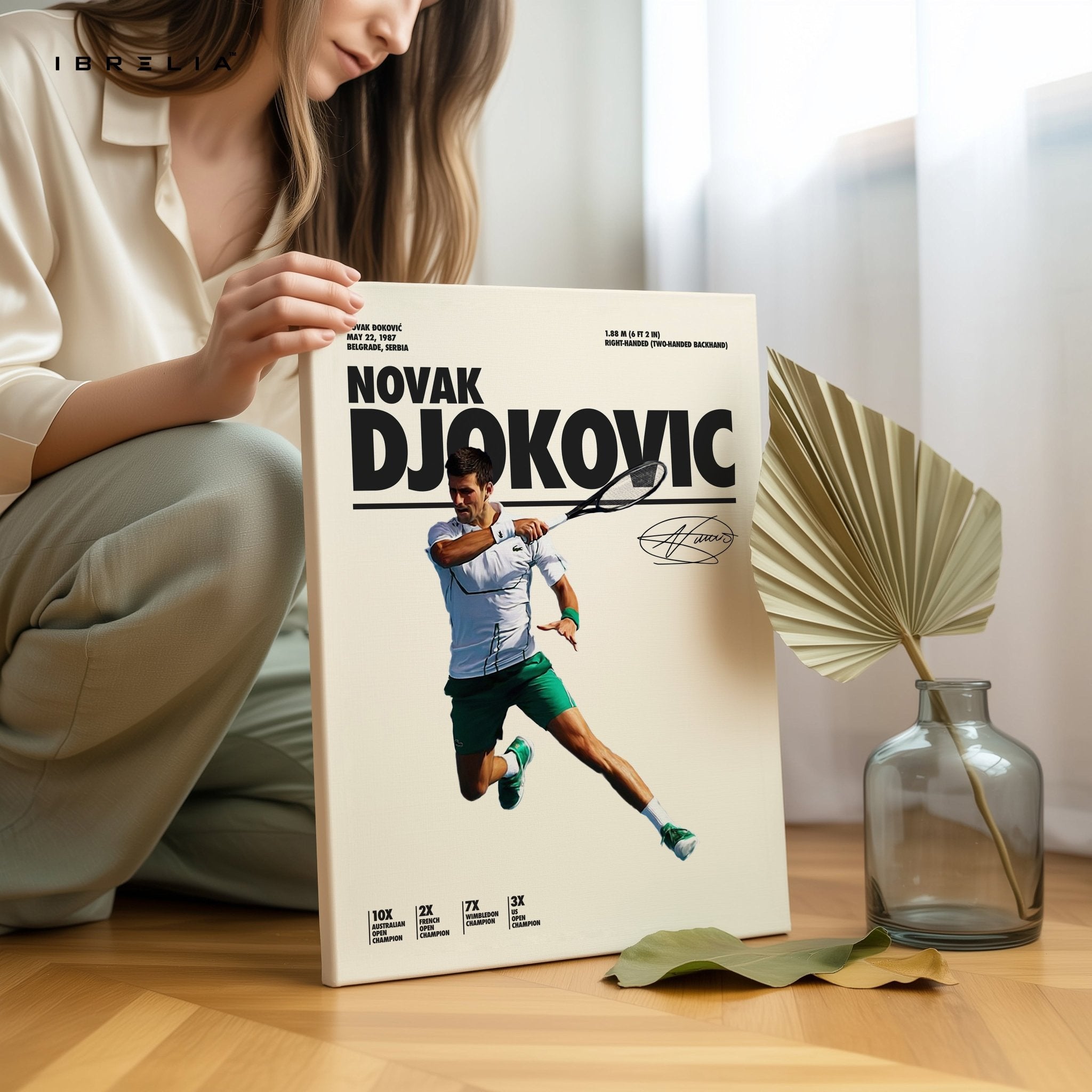 Novak Djokovic Grand Slam Champion – 4K Ultra Wrap Frame Wall Art in Pakistan | IBRELIA™ - IBRELIA