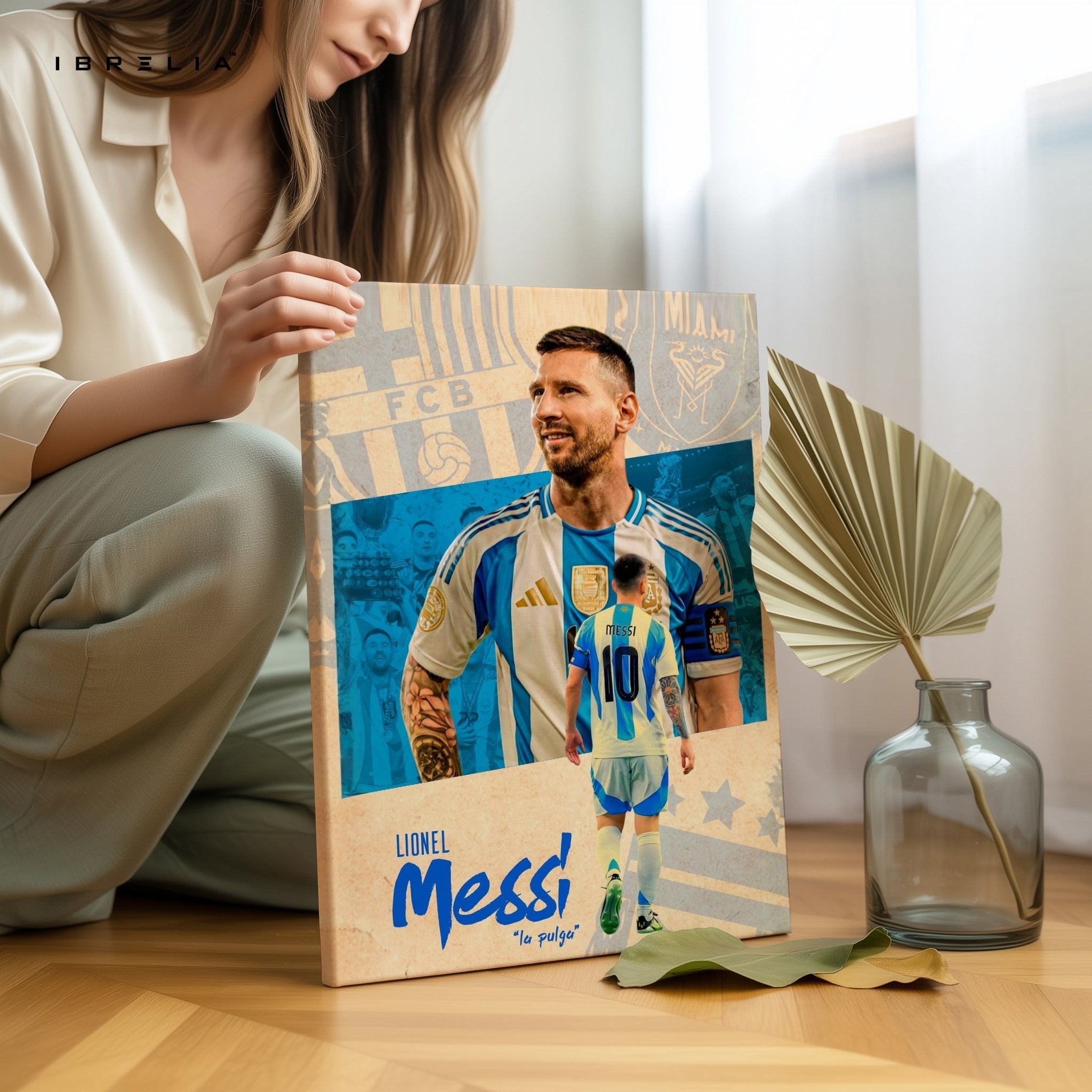 Lionel Messi “La Pulga” Wall Frame | 4K Ultra Wrap Frame Wall Art in Pakistan | IBRELIA™ - IBRELIA