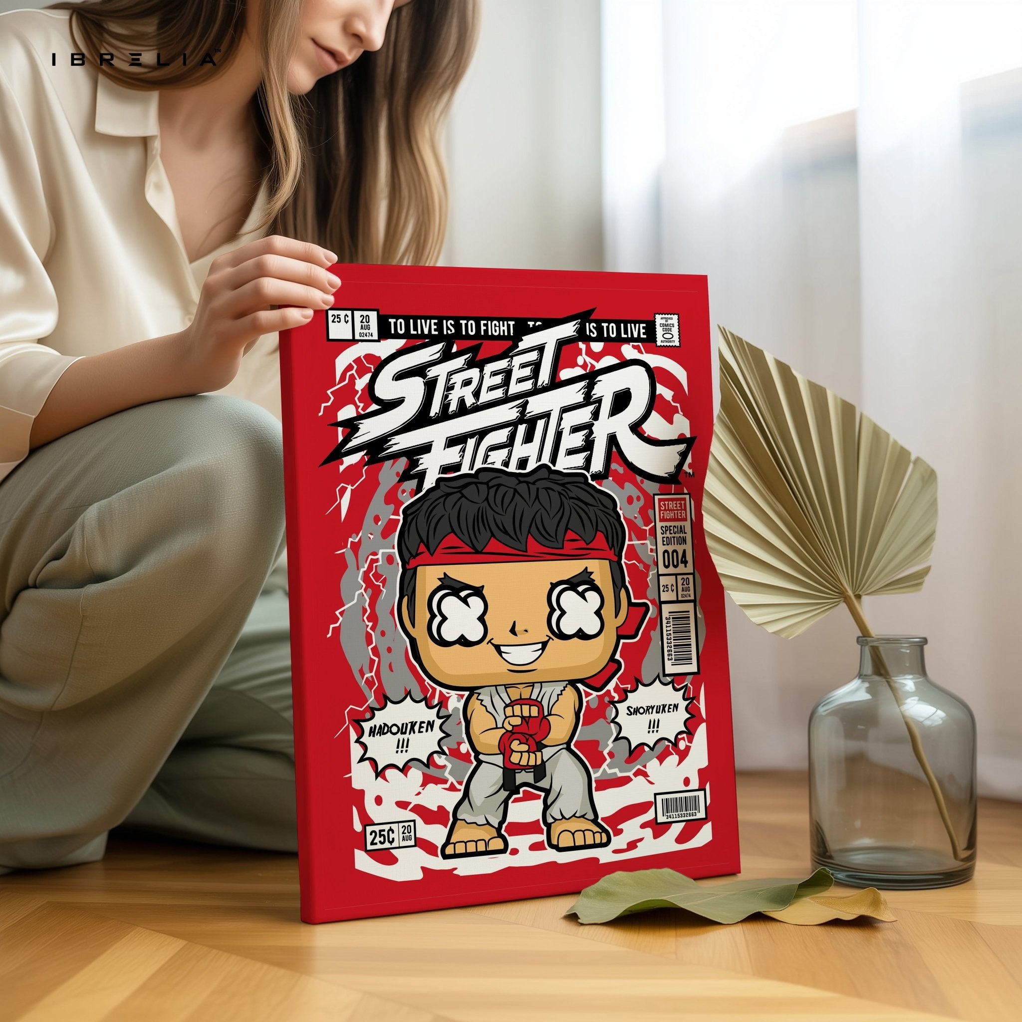 Street Fighter “Ryu Edition” Pop Art Comic Frame – 4K Ultra Wrap Frame Wall Art in Pakistan | IBRELIA™ - IBRELIA