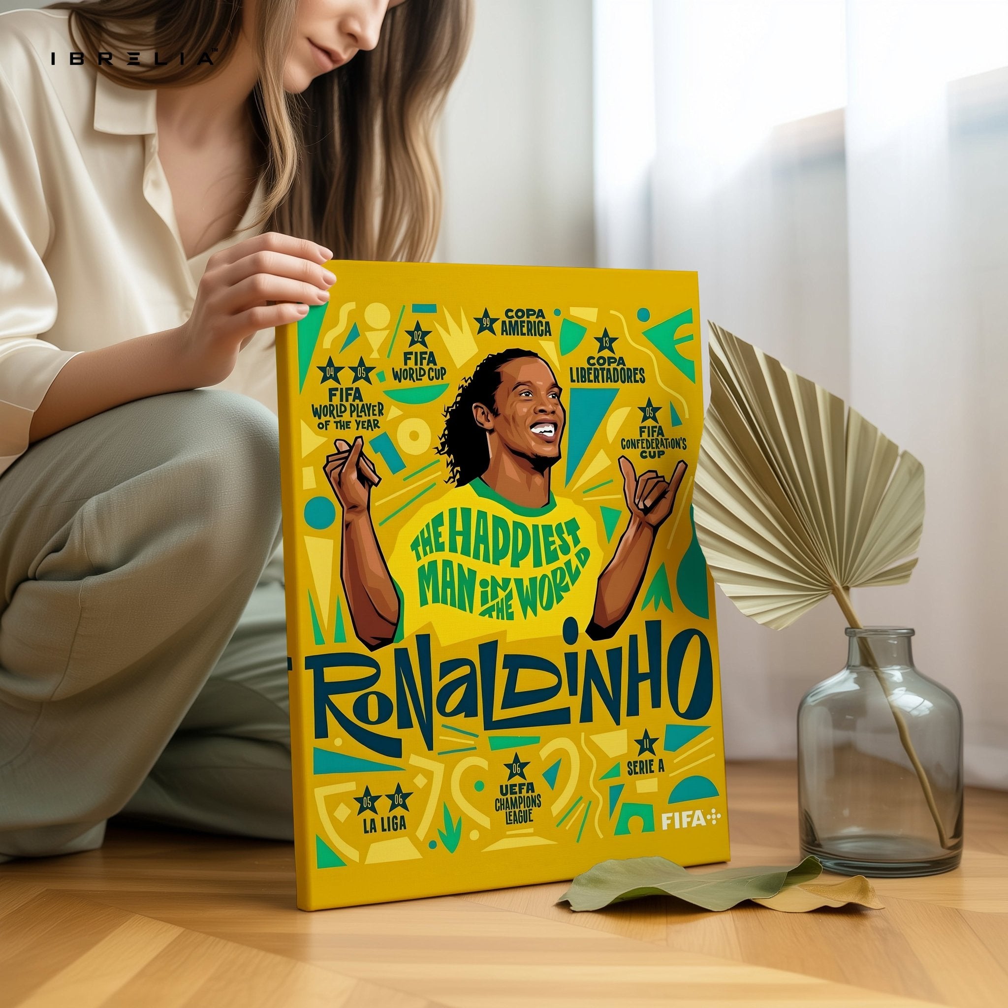Ronaldinho Wall Art – The Happiest Man in the World Edition | IBRELIA™ - IBRELIA