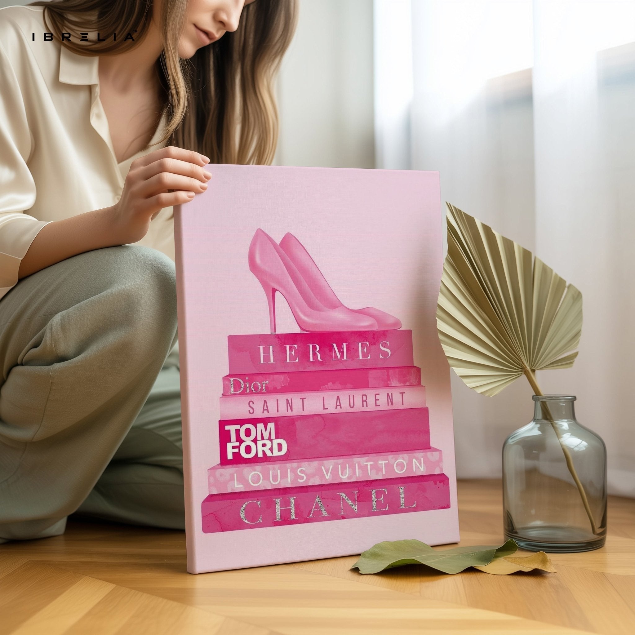 Pink Luxury Books Wall Frame | 4K Ultra Wrap Frame Wall Art in Pakistan | IBRELIA™ - IBRELIA