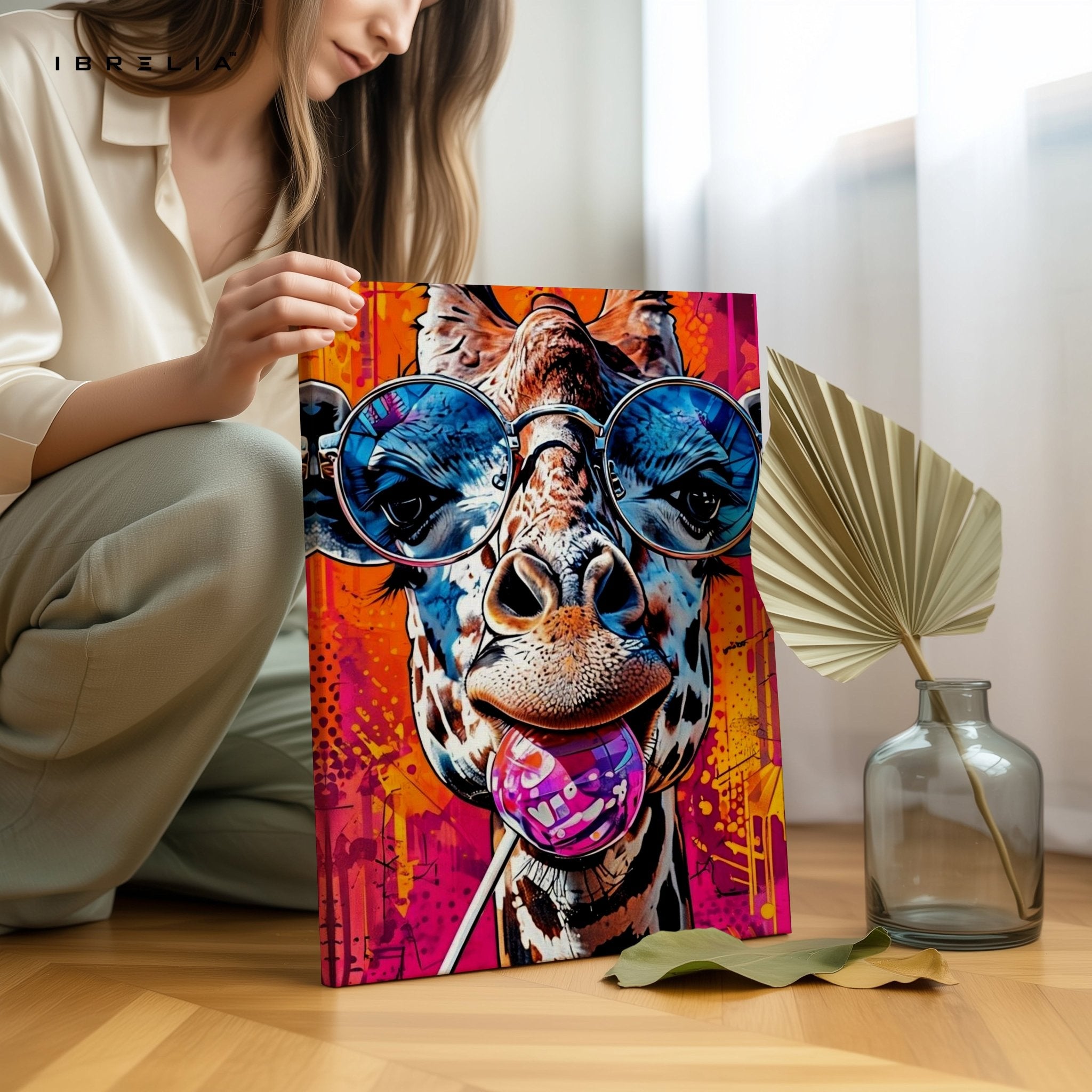 Graffiti Giraffe Wall Frame | 4K Ultra Wrap Frame Wall Art in Pakistan | IBRELIA™ - IBRELIA