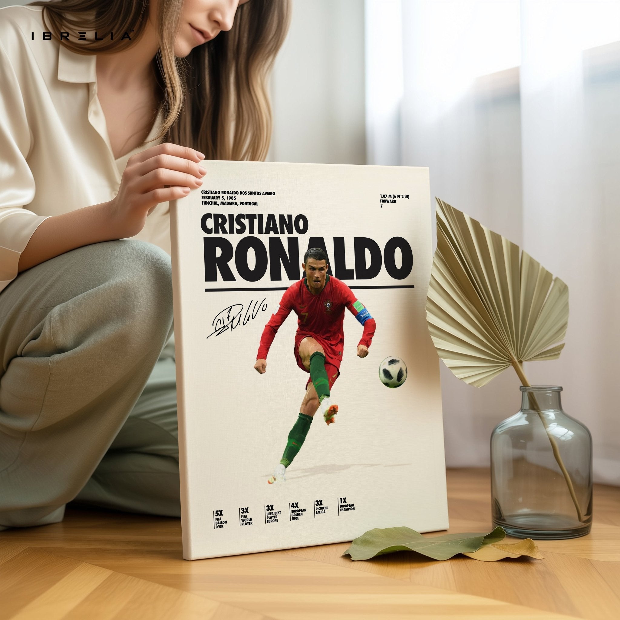 Cristiano Ronaldo Portugal Kick Pose – 4K Ultra Wrap Frame Wall Art in Pakistan | IBRELIA™ - IBRELIA