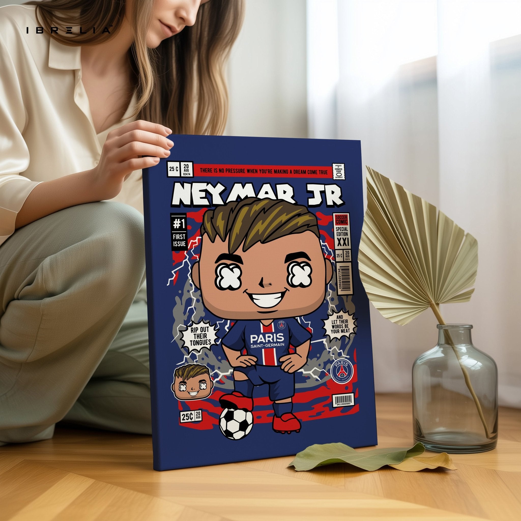 Neymar Jr “Paris Comic Edition” Pop Art Wall Frame – 4K Ultra Wrap Frame Wall Art in Pakistan | IBRELIA™ - IBRELIA