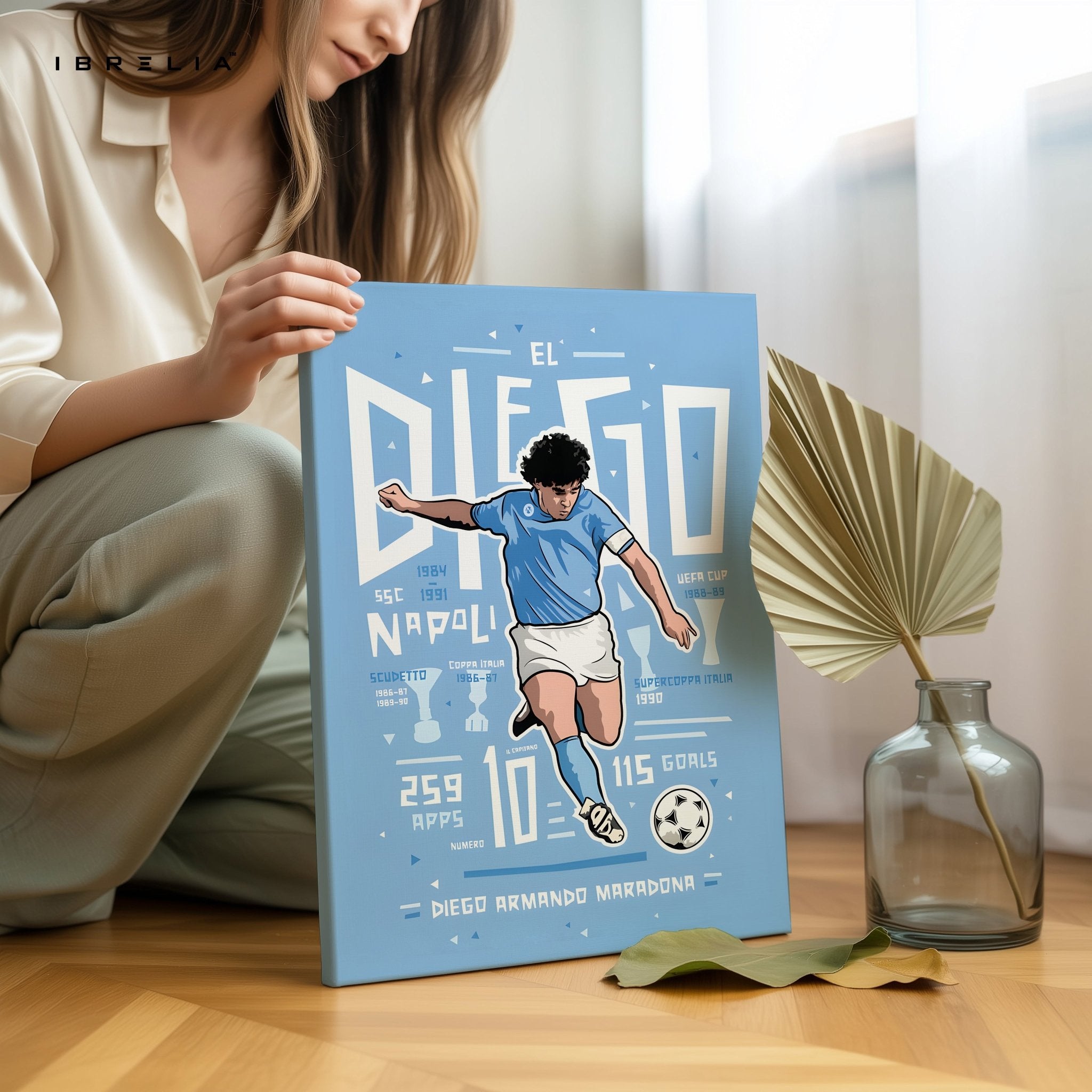 Diego Maradona Wall Art – El Diego Napoli Edition | IBRELIA™ - IBRELIA