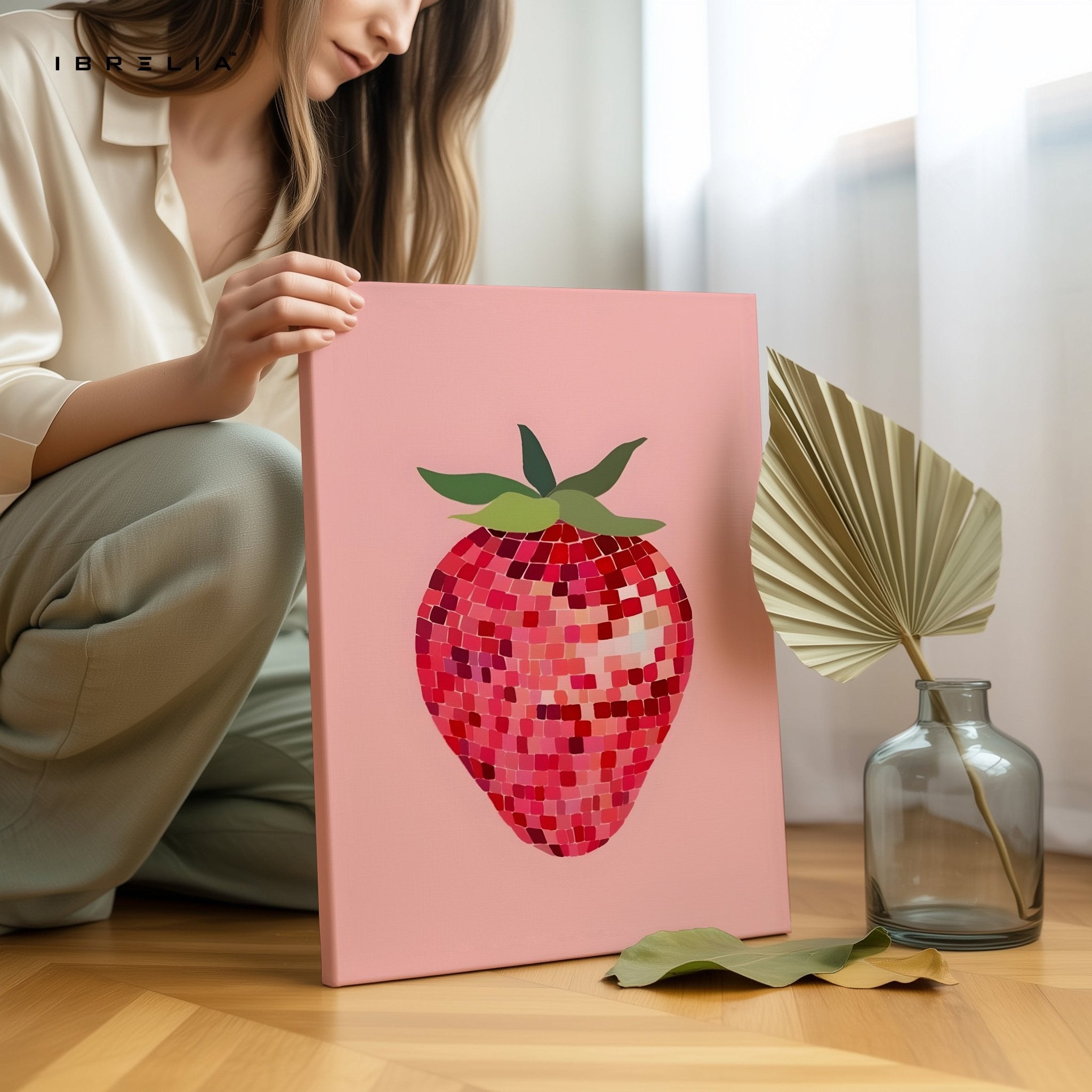 Pixel Strawberry Wall Frame | 4K Ultra Wrap Frame Wall Art in Pakistan | IBRELIA™ - IBRELIA