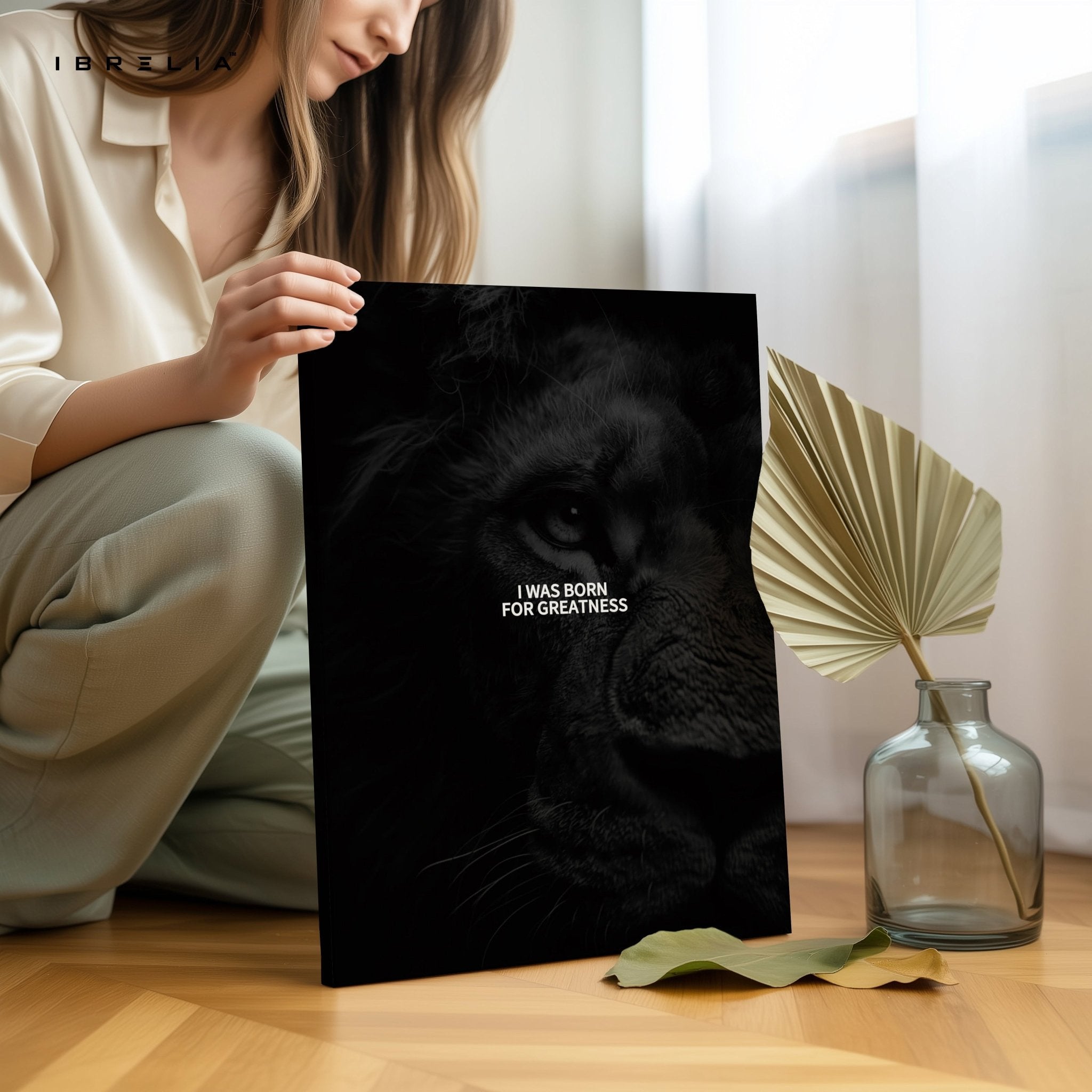 Born for Greatness Lion Wall Frame | 4K Ultra Wrap Frame Wall Art in Pakistan | IBRELIA™ - IBRELIA
