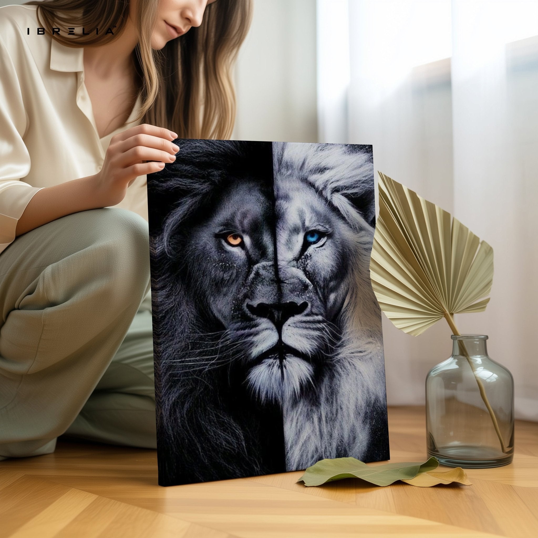 Dual Lion Majesty Wall Frame | 4K Ultra Wrap Frame Wall Art in Pakistan | IBRELIA™ - IBRELIA