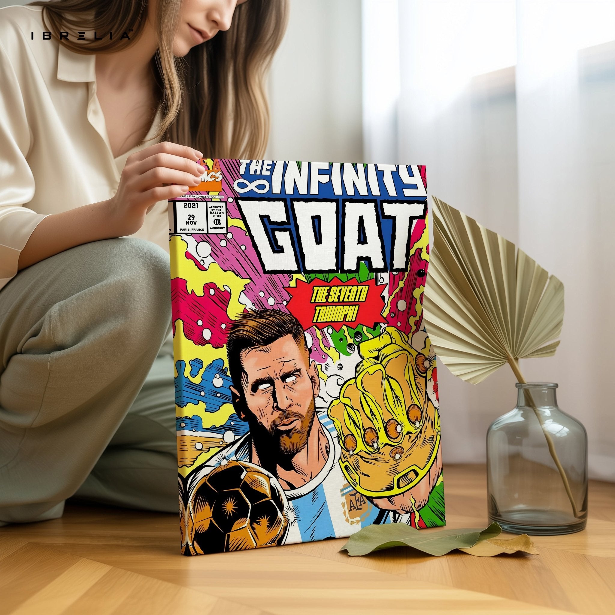 Messi “The Infinite GOAT” Comic Wall Frame | 4K Ultra Wrap Frame Wall Art in Pakistan | IBRELIA™ - IBRELIA