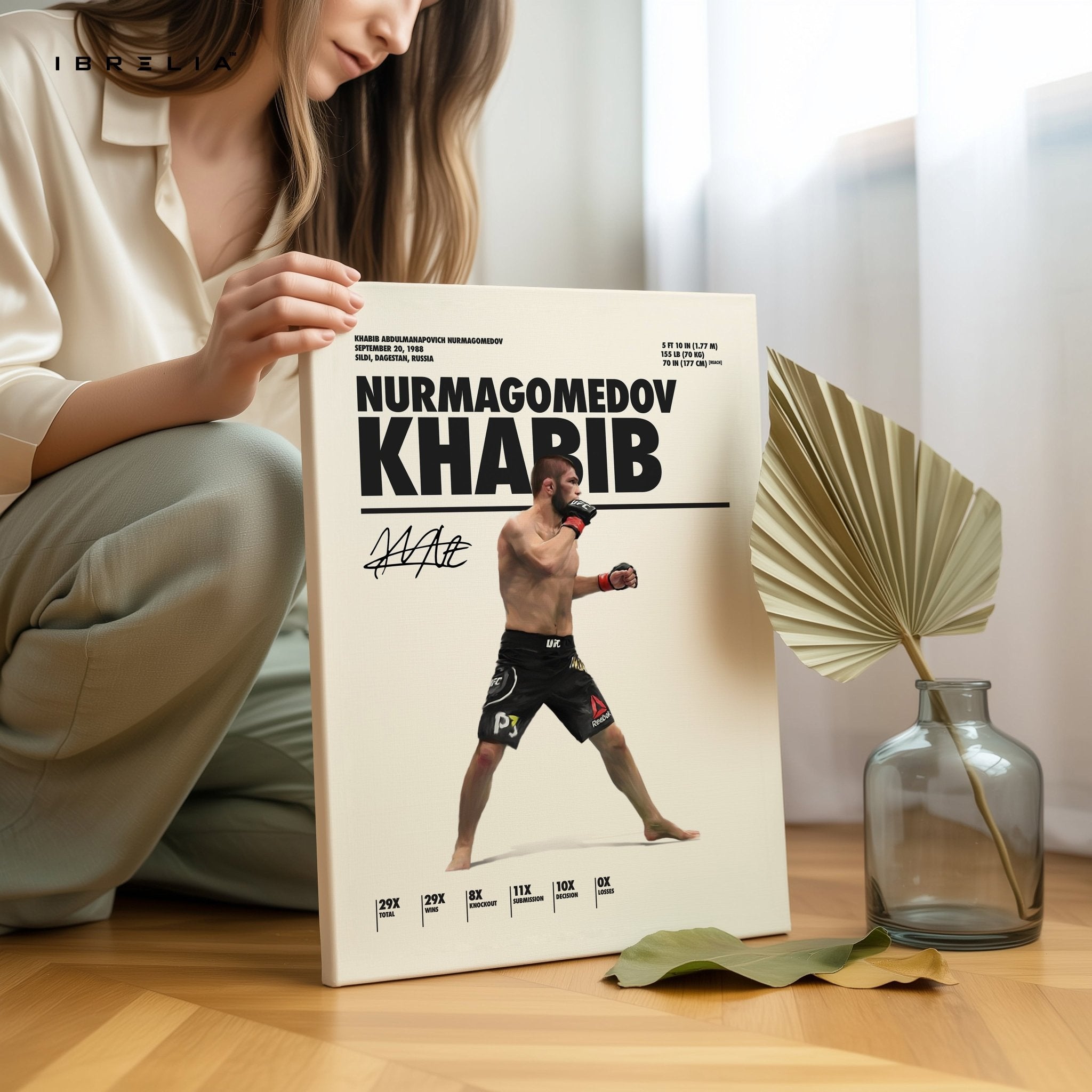 Khabib Nurmagomedov Undefeated Legacy – 4K Ultra Wrap Frame Wall Art in Pakistan | IBRELIA™ - IBRELIA