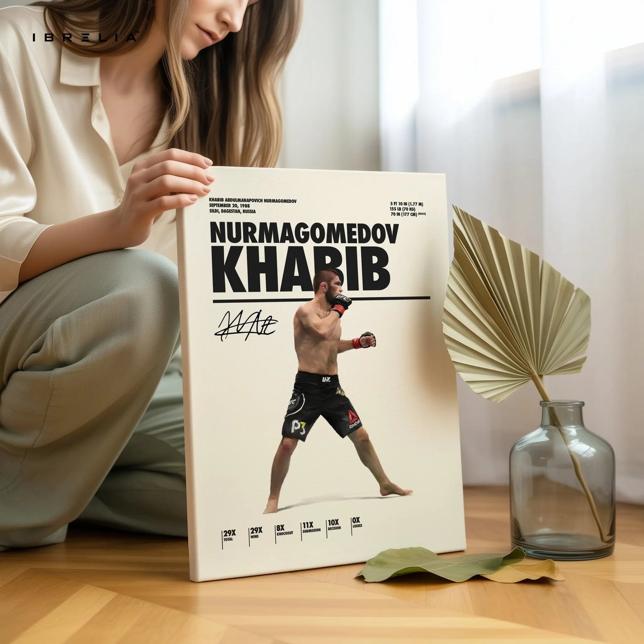 Khabib Nurmagomedov Undefeated Legacy – 4K Ultra Wrap Frame Wall Art in Pakistan | IBRELIA™ - IBRELIA