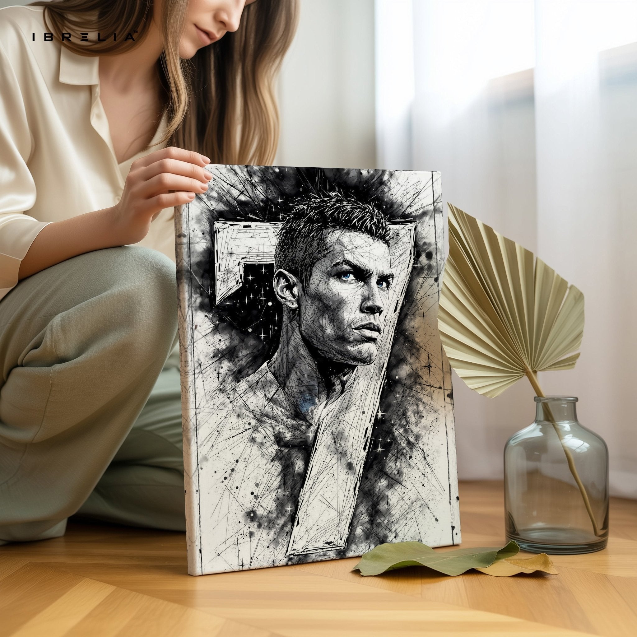 Cristiano Ronaldo “Sketch Edition” Wall Frame | 4K Ultra Wrap Frame Wall Art in Pakistan | IBRELIA™ - IBRELIA