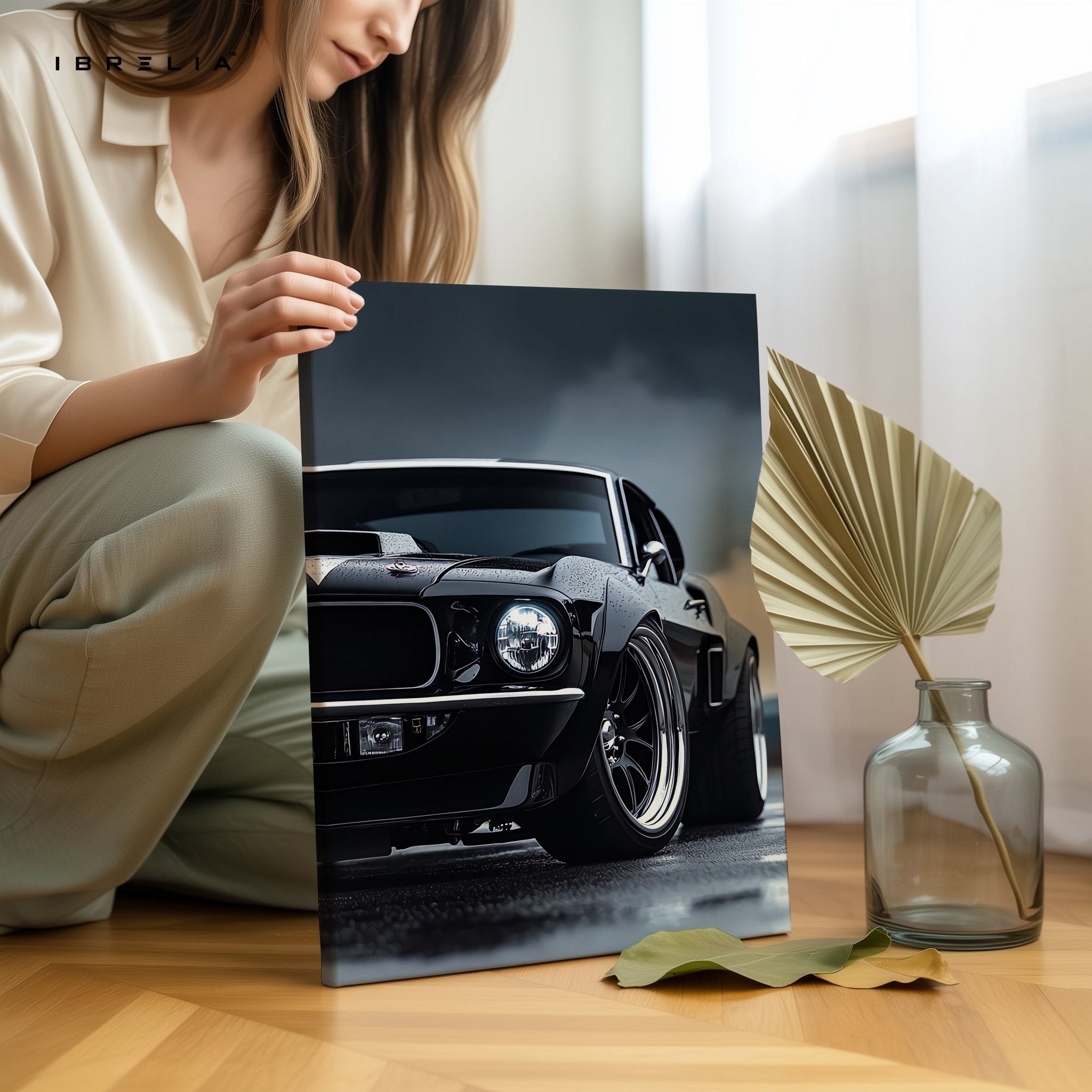 Black Mustang 4K Ultra Wrap Frame Wall Art in Pakistan | IBRELIA™ - IBRELIA