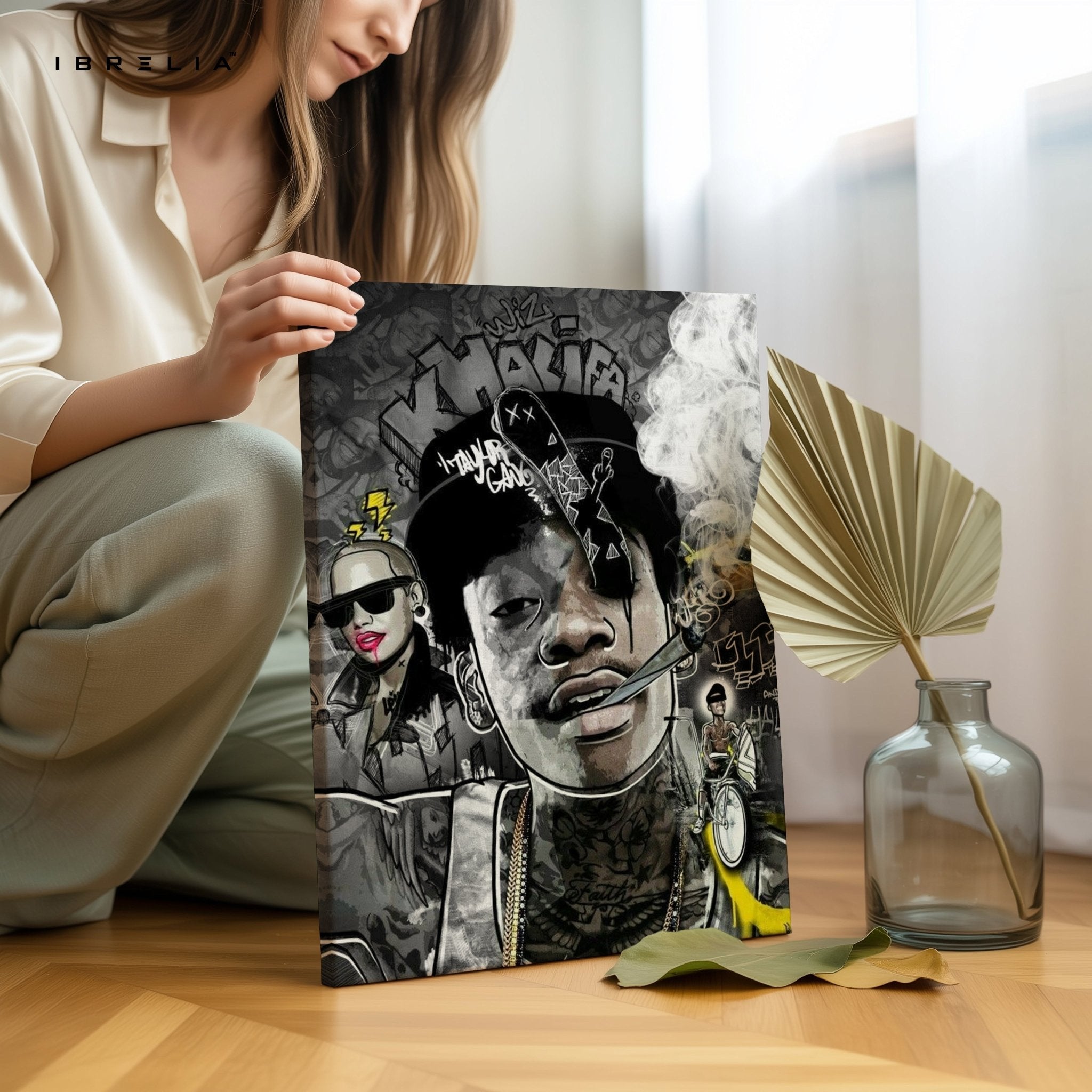 Wiz Khalifa Graffiti Wall Frame | 4K Ultra Wrap Frame Wall Art in Pakistan | IBRELIA™ - IBRELIA