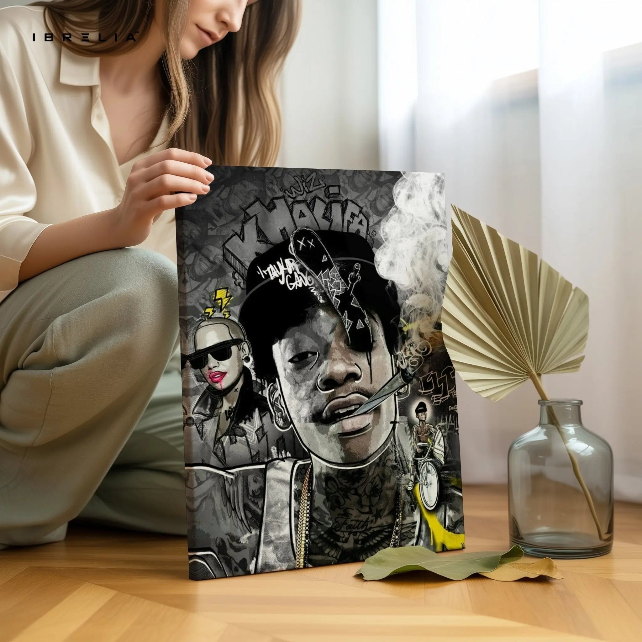 Wiz Khalifa Graffiti Wall Frame | 4K Ultra Wrap Frame Wall Art in Pakistan | IBRELIA™ - IBRELIA