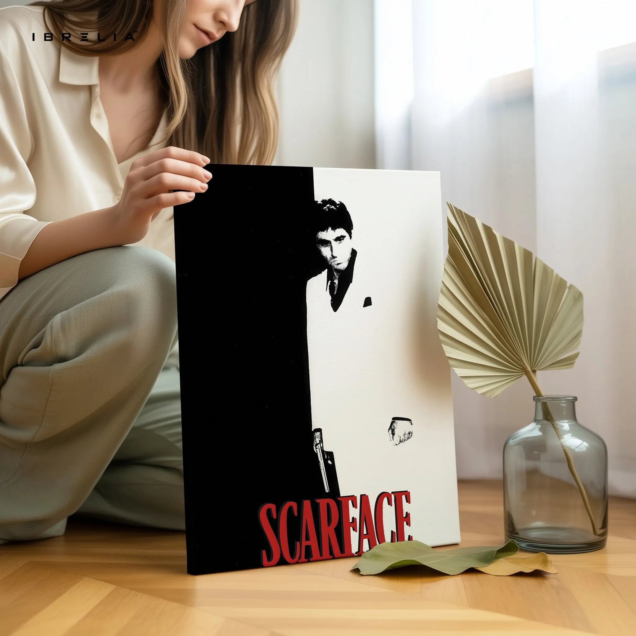 Scarface Minimalist Black & White Wall Frame | 4K Ultra Wrap Frame Wall Art in Pakistan | IBRELIA™ - IBRELIA
