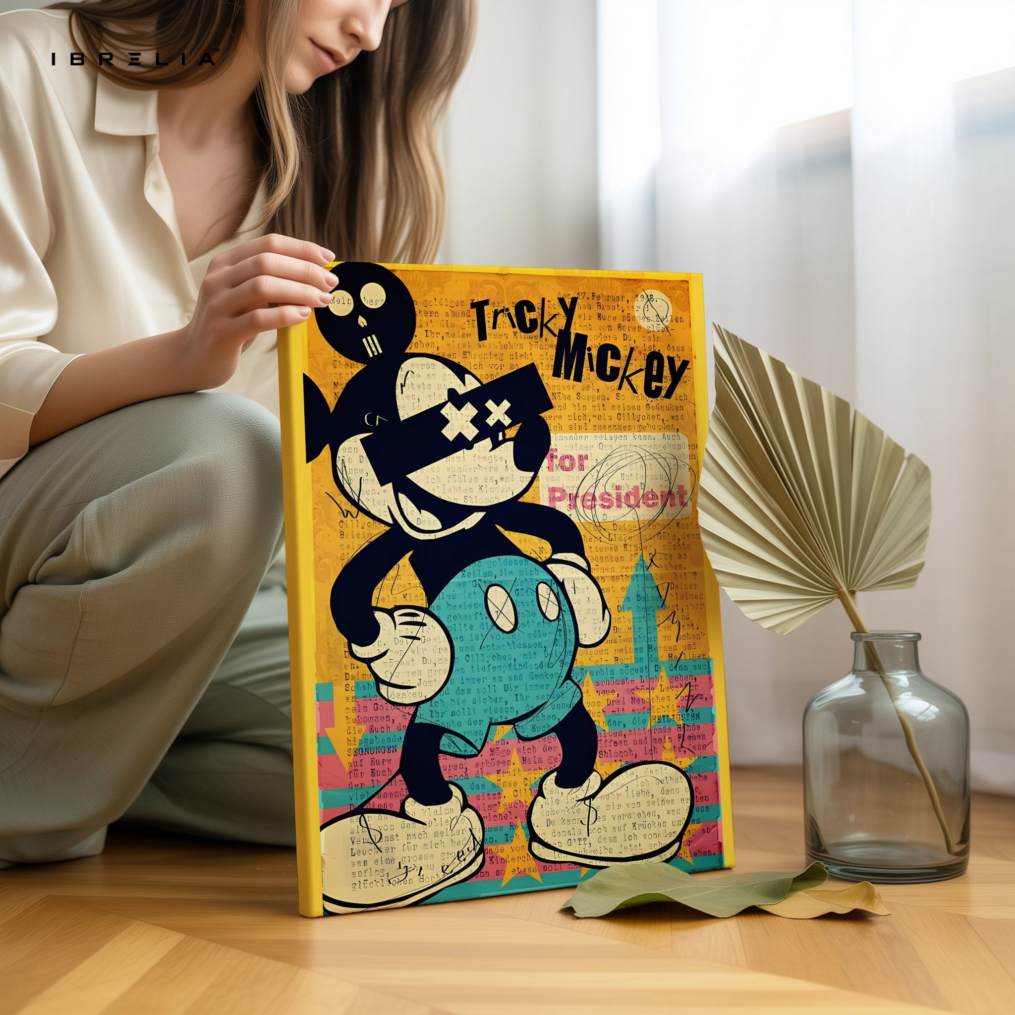 Tricky Mickey – Pop Art Graffiti Wall Frame | 4K Ultra Wrap Frame Wall Art in Pakistan | IBRELIA™ - IBRELIA