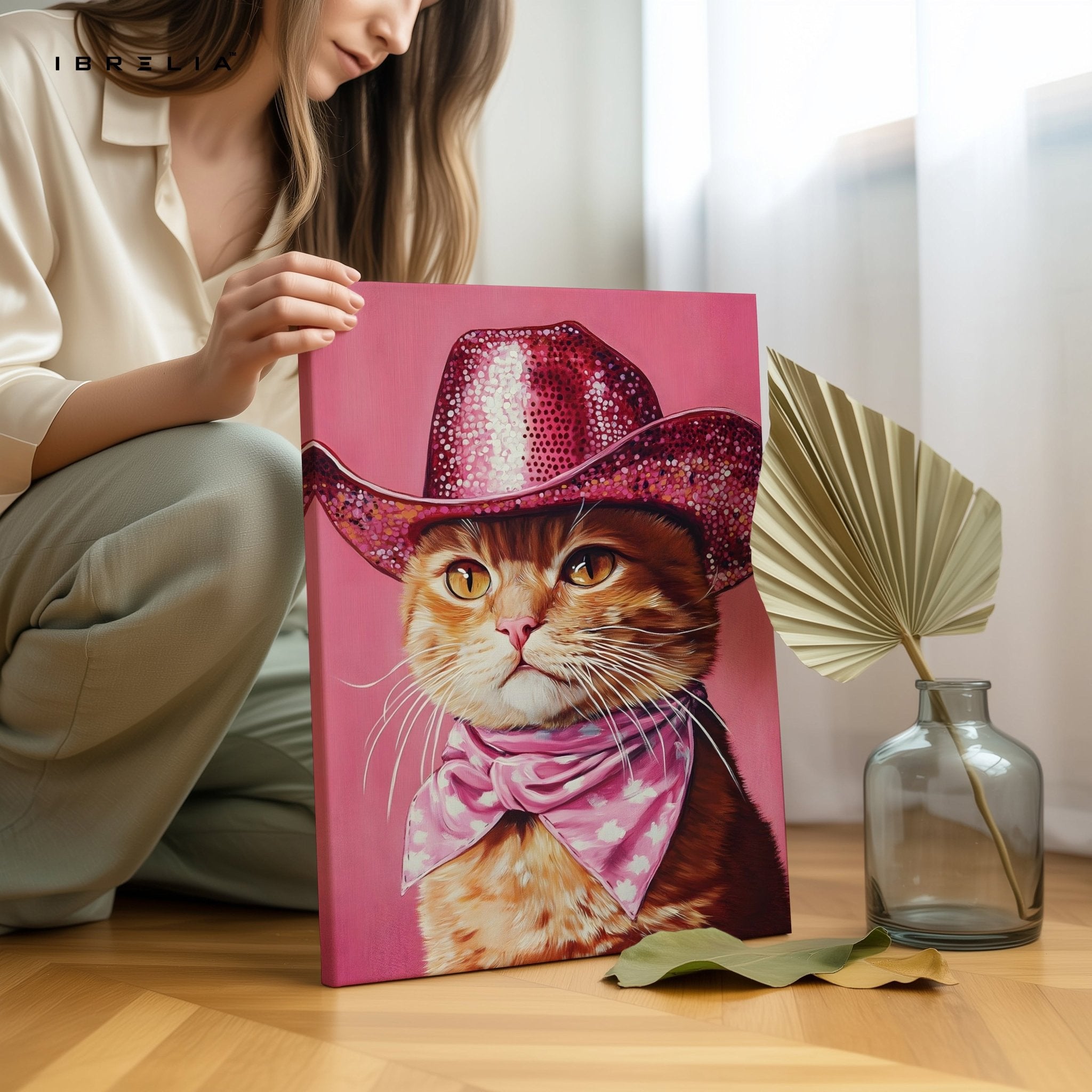 Cowgirl Cat Wall Frame | 4K Ultra Wrap Frame Wall Art in Pakistan | IBRELIA™ - IBRELIA