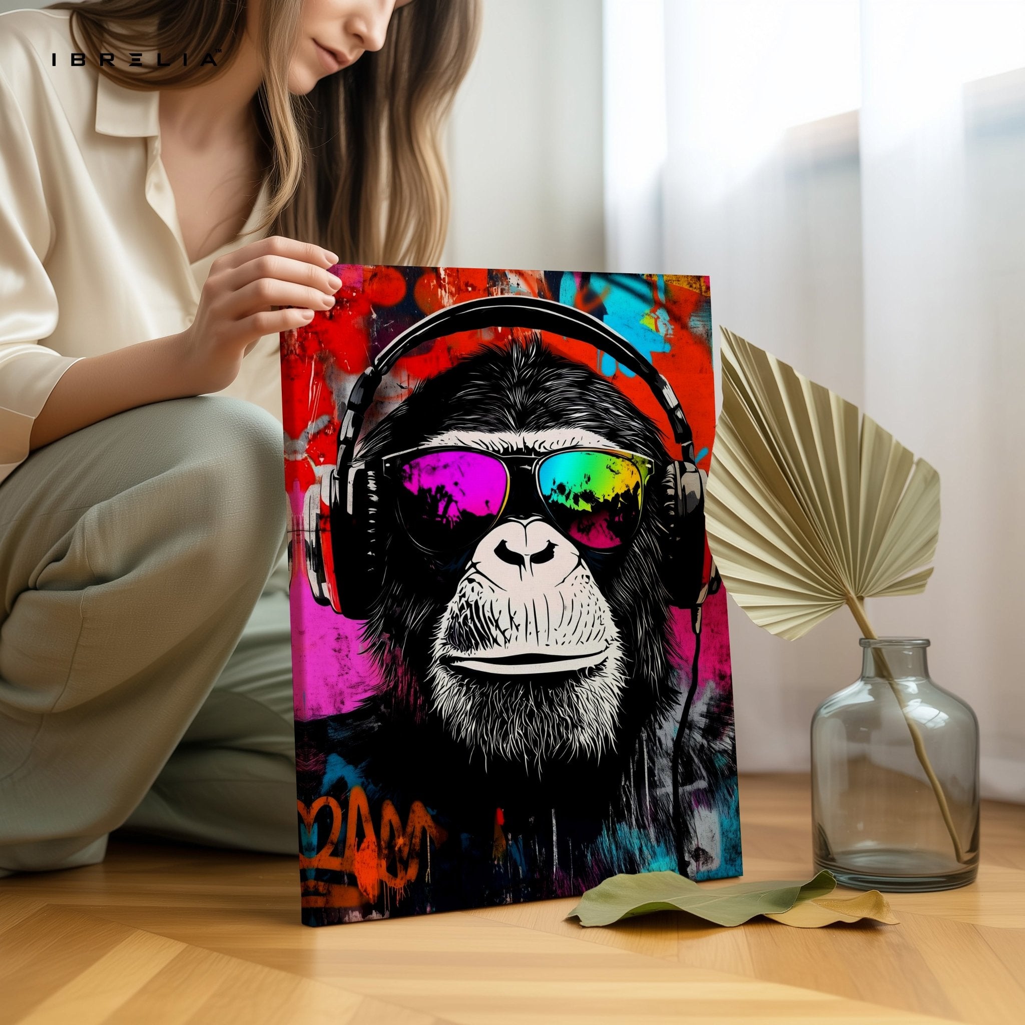 Graffiti DJ Monkey Wall Frame | 4K Ultra Wrap Frame Wall Art in Pakistan | IBRELIA™ - IBRELIA