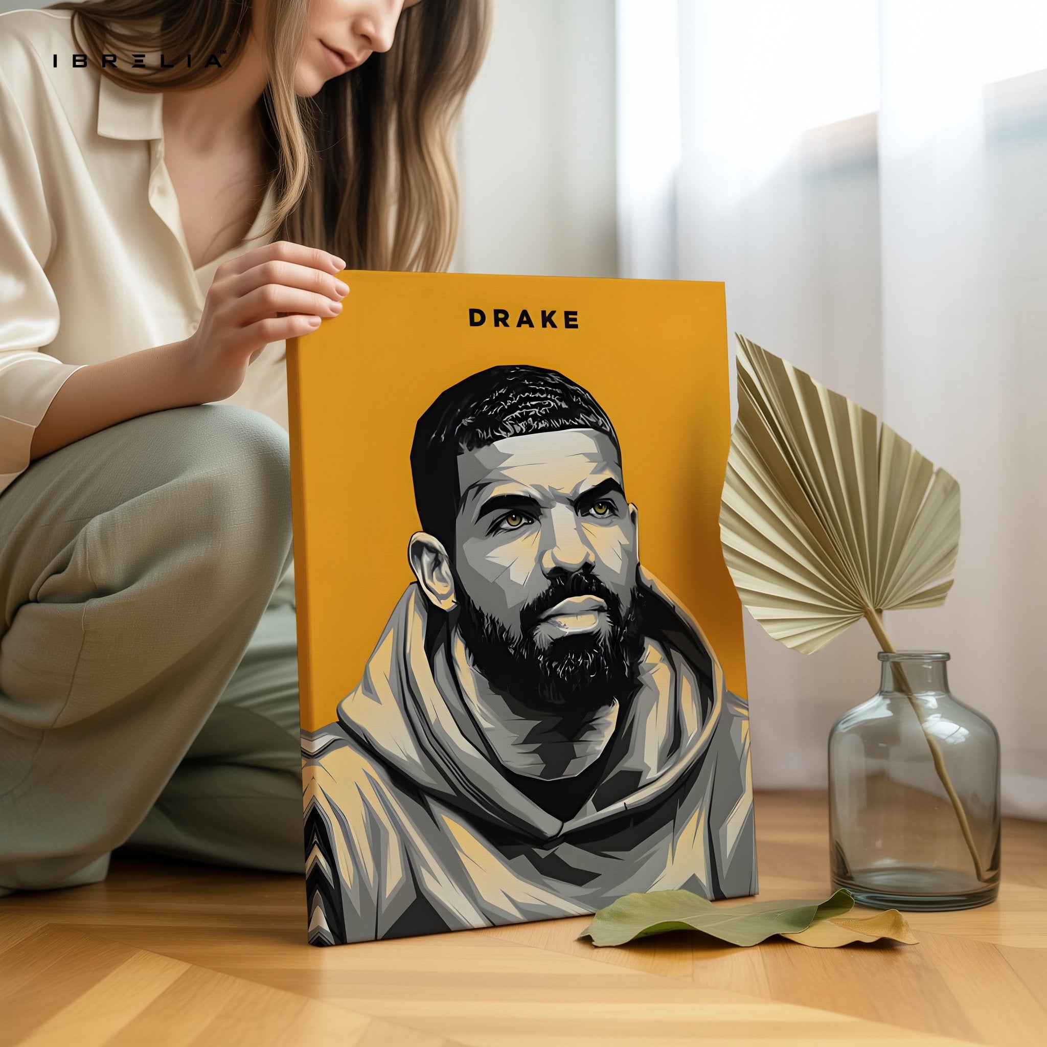 Drake Minimal Portrait Wall Art (Yellow Edition) – The Modern Icon | IBRELIA™ - IBRELIA