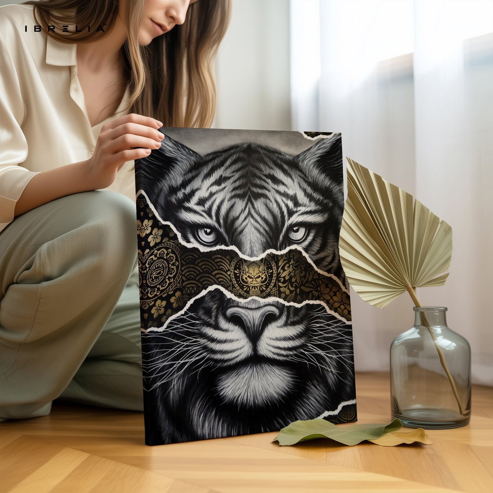 Golden Tiger Majesty Wall Frame | 4K Ultra Wrap Frame Wall Art in Pakistan | IBRELIA™ - IBRELIA